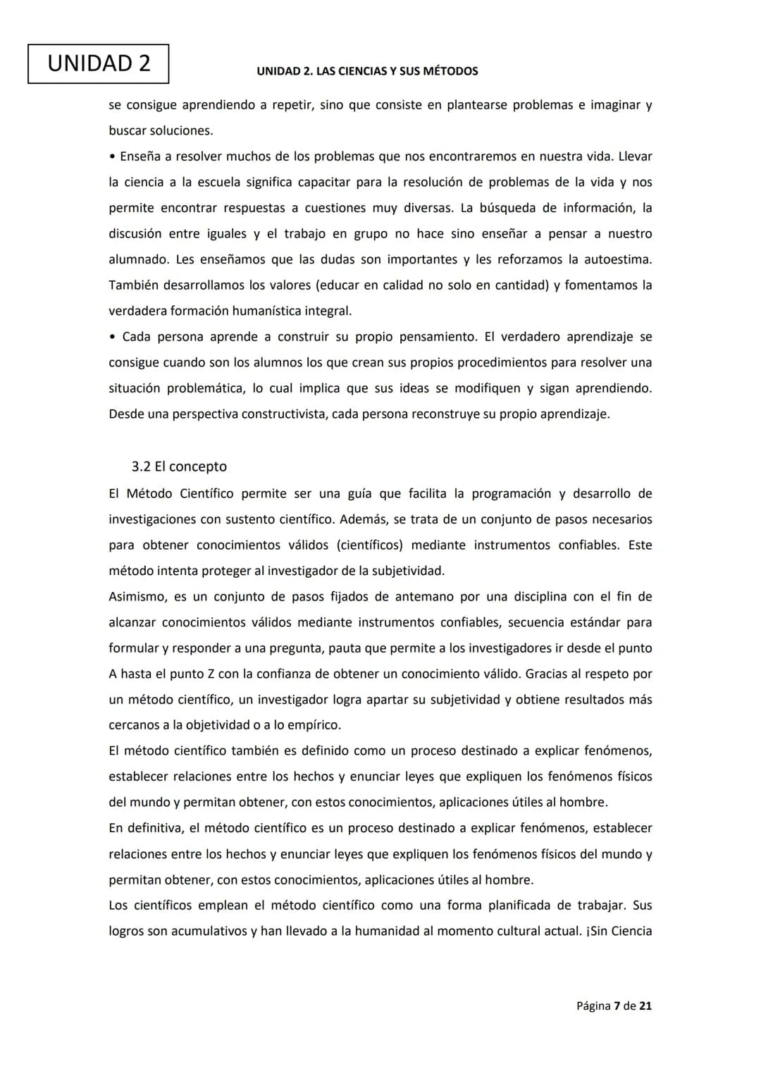 # Ciencias

# Experimentales

UNIDAD 2. LAS CIENCIAS Y SUS MÉTODOS UNIDAD 2

UNIDAD 2. LAS CIENCIAS Y SUS MÉTODOS

ÍNDICE

1. Introducción

