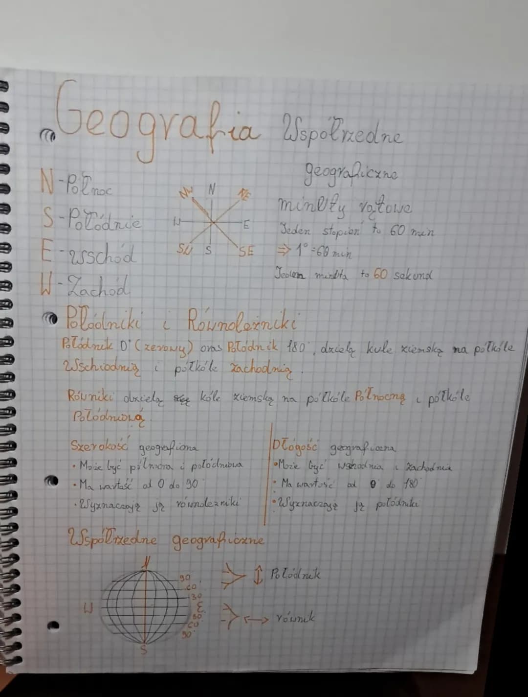 Geografia Wytredine

N-Pol noc
S-Polodnie
E-sschod
W-Zachod

NMN
NE
E
SS
SE
geograficzne
minbly votowe
Jeden stopien to 60 min
$1^\circ$=60 