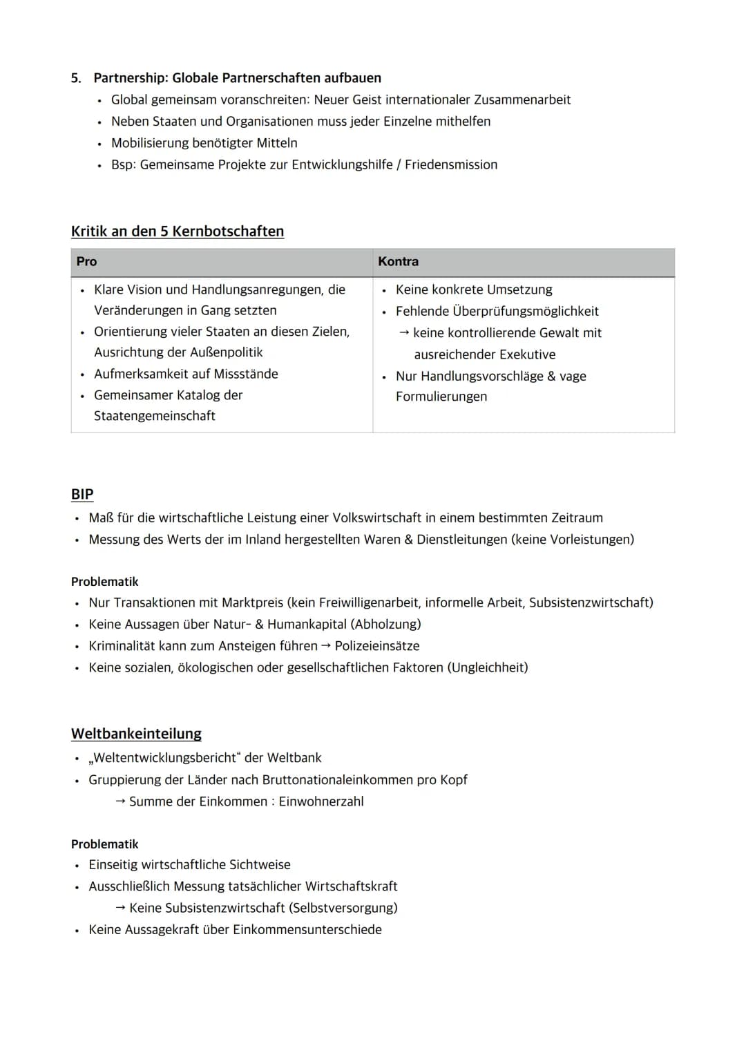# Abiturerlass Erdkunde

- Q1.1 Globale Disparitäten
  - Entwicklungsziele ([...] insbesondere die fünf Kernbotschaften der UN - 5P: People,