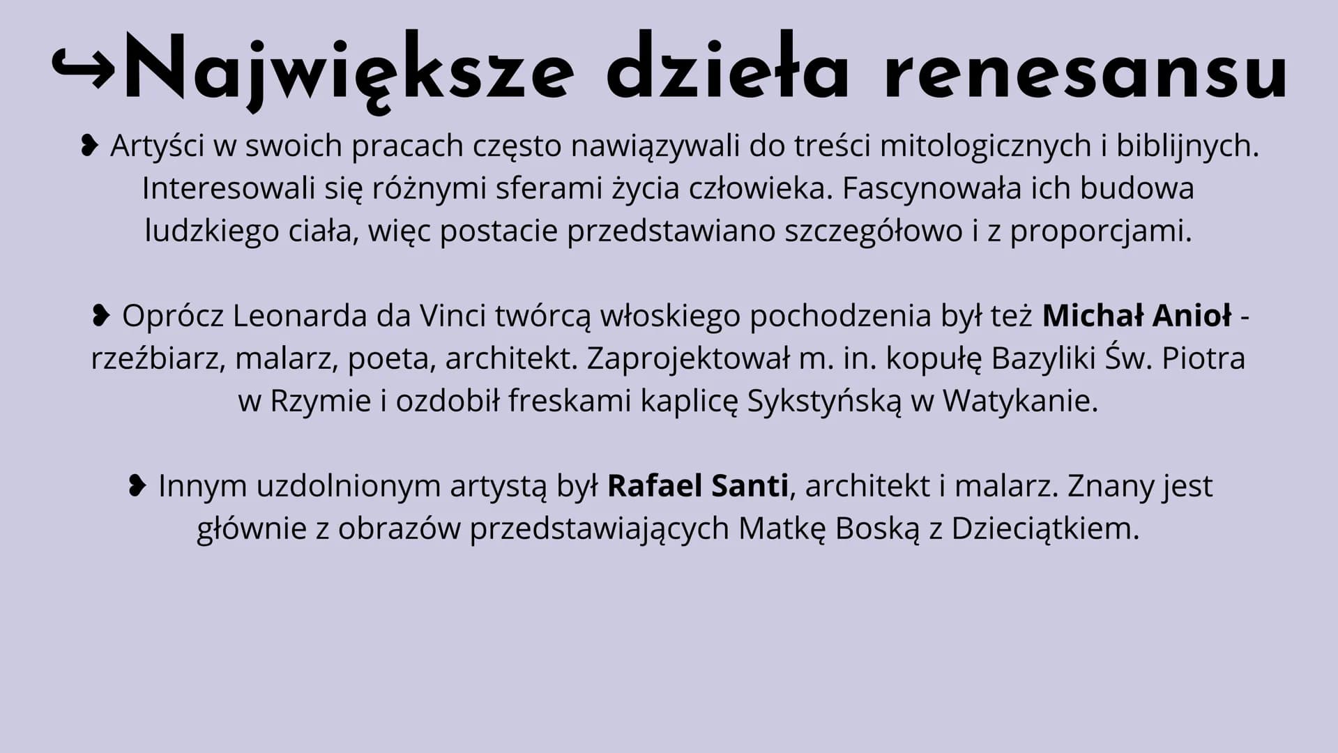 # Renesans

w Europie

Renesans (fr.) - odrodzenie

Renesans to okres w kulturze i sztuce europejskiej
trwający od XIV wieku do końca XVI st