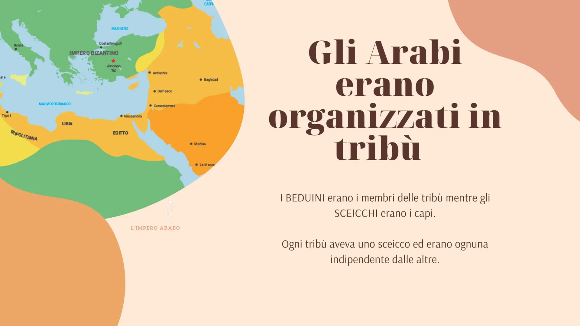 MARGHERITA

Gli arabi Nel VII sec.
inizia
l'espansione
degli arabi

Gli Arabi erano un popolo nomade proveniente dalla
penisola Arabica.

Si