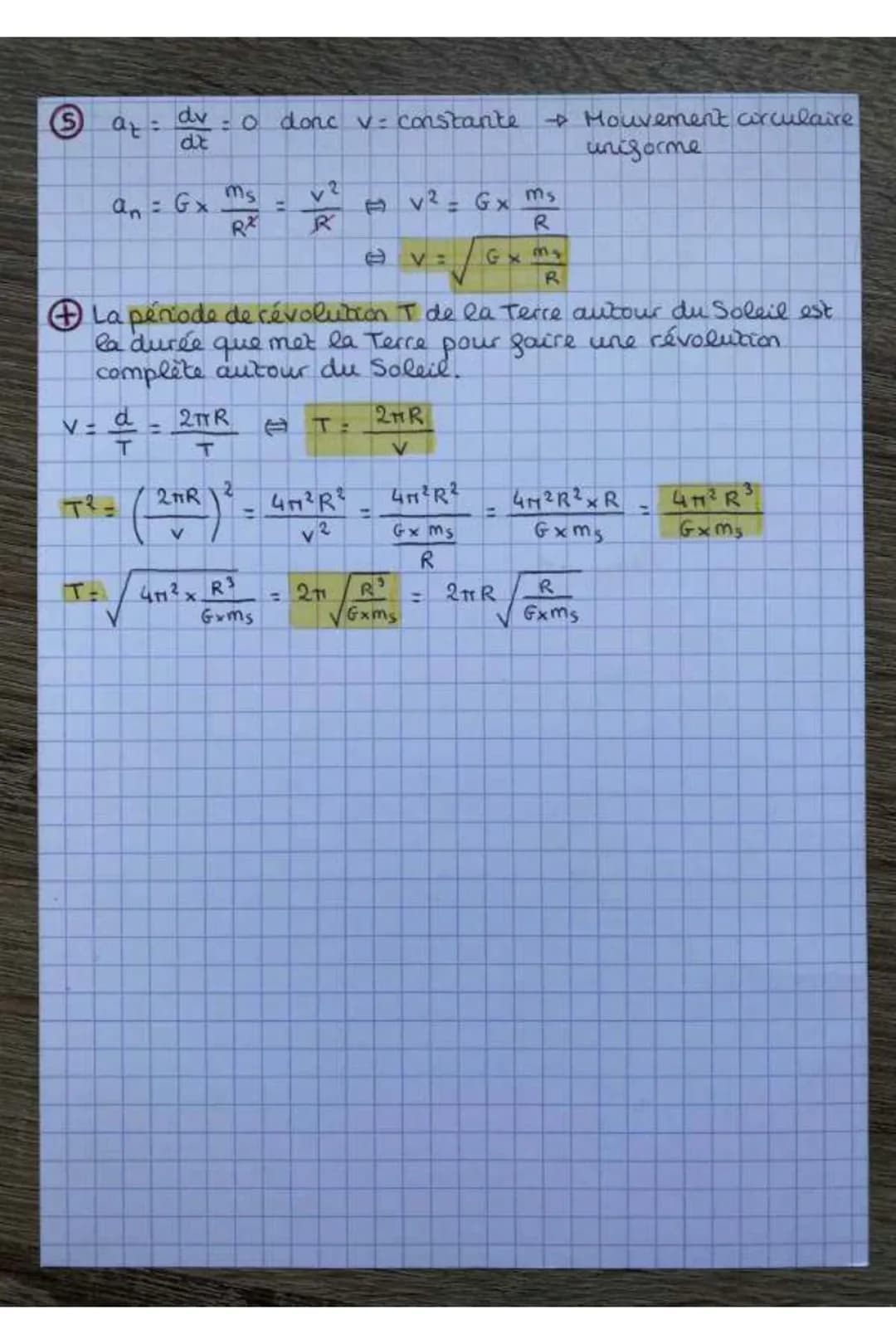 PH-CH

Chap. 10: Mouvement dans un champ de gravitation
et lois de Kepler

MÉTHODE:

Les 5 étapes pour étudier le mouvement circulaire du
ce