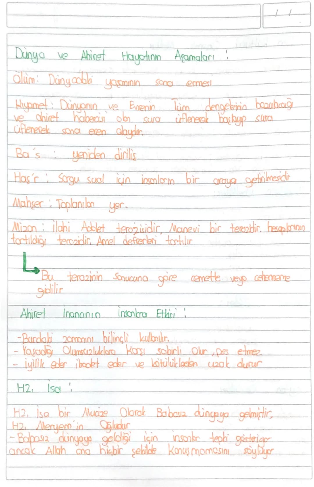 Din Kültürü Önemli Notlar:

Kiraman - Katibin: Yazıcı Meleklerdir sağımızda, solumuzda
Bulunar.
Münker - Nekir : Kabir Hayatında bizi sorgub