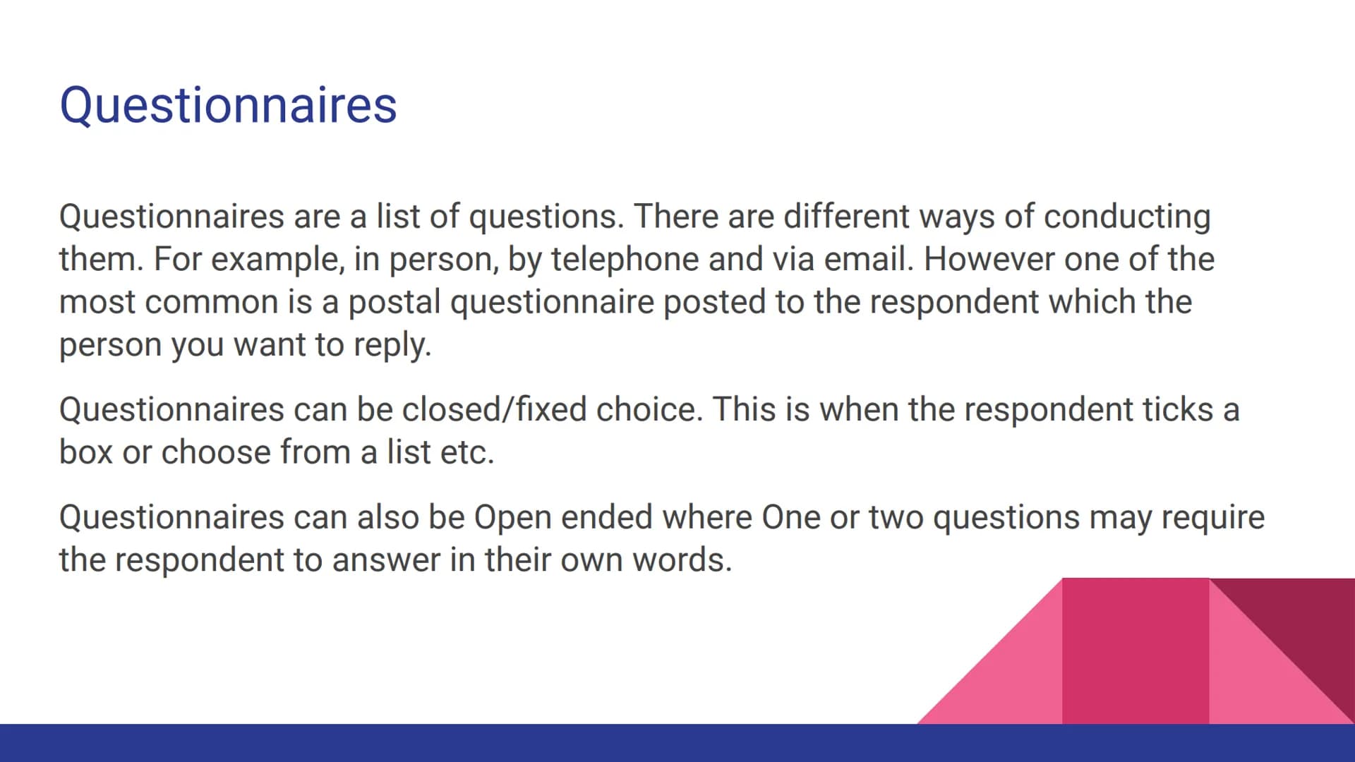 # AQA Sociology: Sociological Research Methods What are they?

There are a wide range of various methods that a sociologist may choose to us