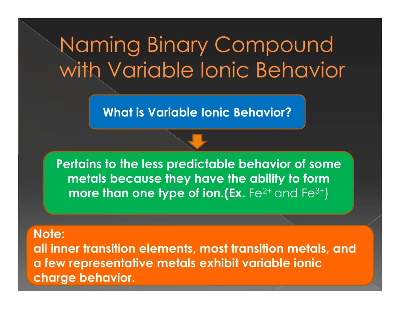 # Recognizing and Naming
## Binary Ionic Compound How do we know that
the compound is an
ionic compound? Recognizing Binary lonic
Compounds
