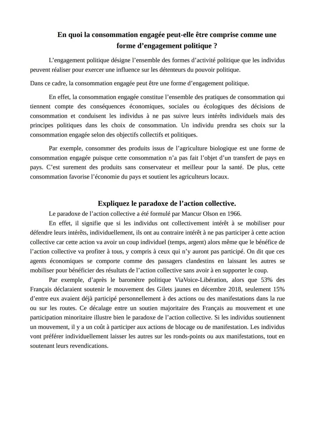 # A l'aide de deux exemples, vous montrerez que l'engagement politique
prend des formes variées.

L'engagement politique désigne l'ensemble 