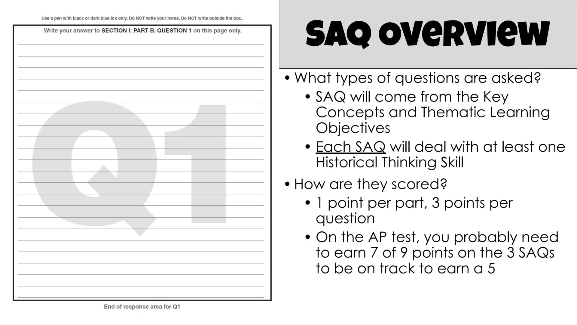 
<h2>Why SAQ?</h2>
<p>The Short Answer Question (SAQ) is a question that requires a brief, specific, and accurate answer. It does not requir