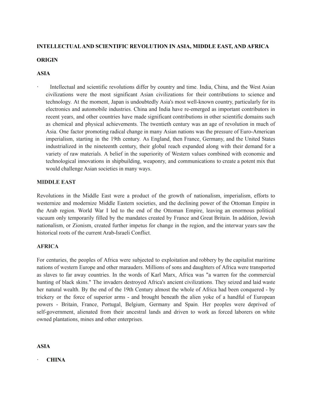 
<h2 id="origin">Origin</h2>
<h3 id="asia">Asia</h3>
<p>Intellectual and scientific revolutions have varied by country and time in Asia. Ind