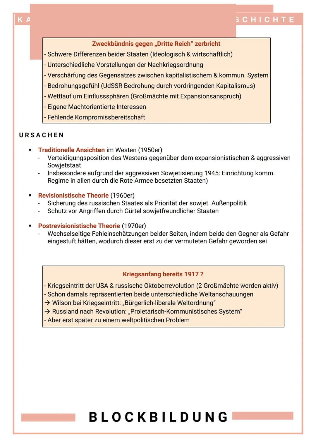 # KALTER KRIEG 1947-1990

GESCHICHTE

# AUSBRUCH DES KRIEGES

„USA als zum Imperialismus geneigte Macht, die mit Politik der offenen Tür die