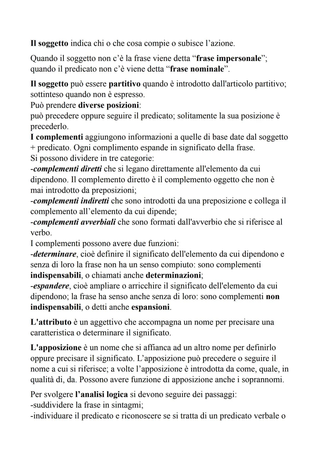 # GRAMMATICA

L'ANALISI LOGICA

La frase è una parte di testo che ruota attorno ad un predicato ed è dotata
di senso compiuto.

Il periodo, 