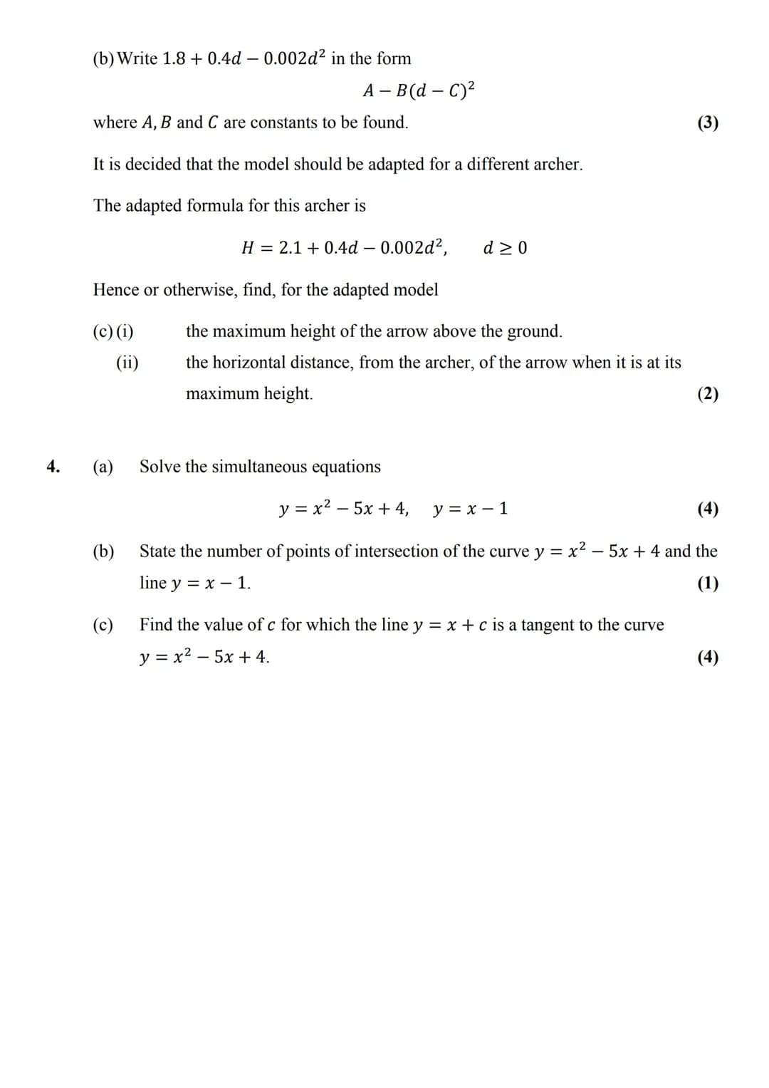 Test A: Quadratics, Modelling and Simultaneous Equations

Name:
Score: /56
Strengths:
- Completing the square
- Discriminant
- Disguised Qua