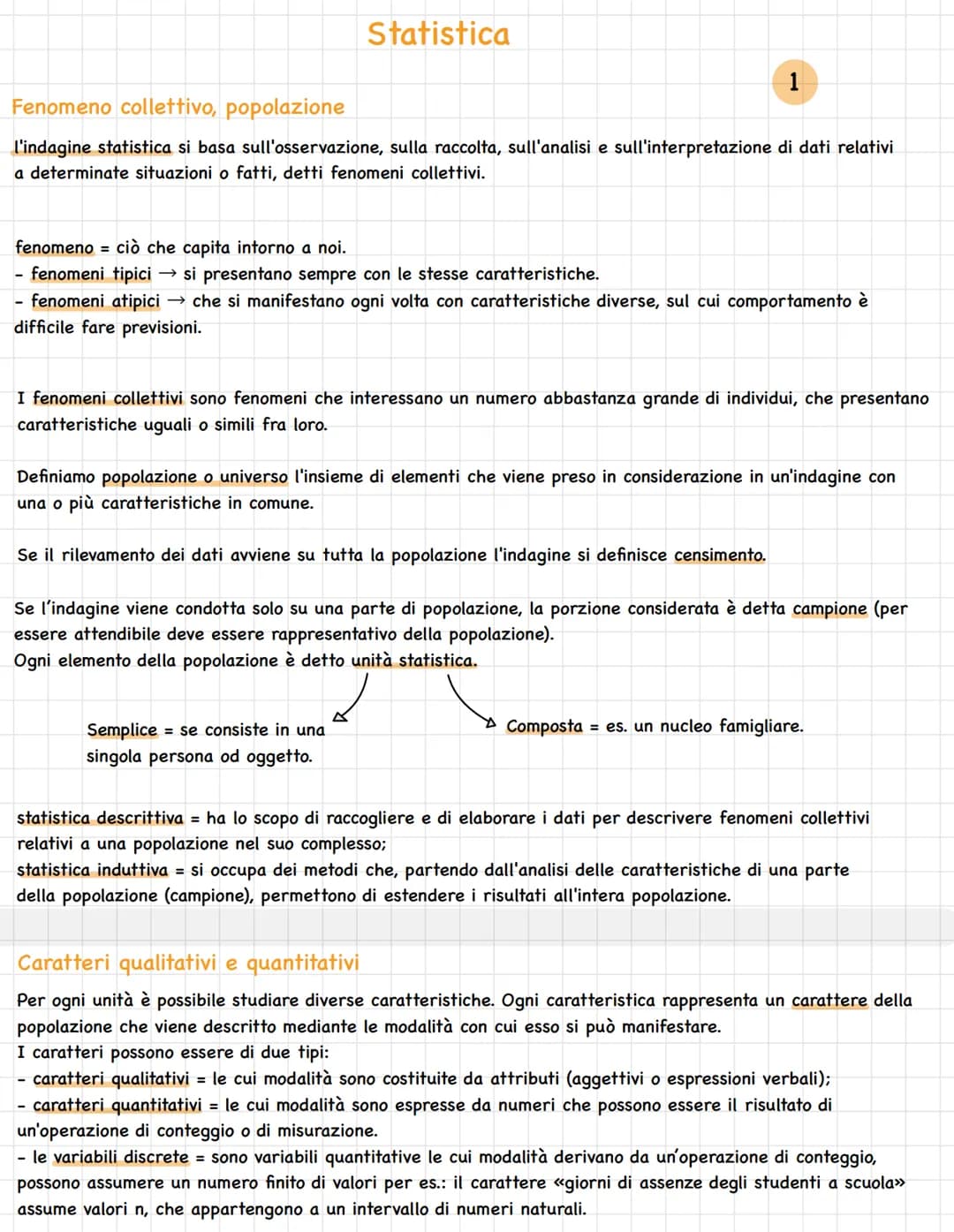 # Statistica

# Fenomeno collettivo, popolazione

l'indagine statistica si basa sull'osservazione, sulla raccolta, sull'analisi e sull'inter