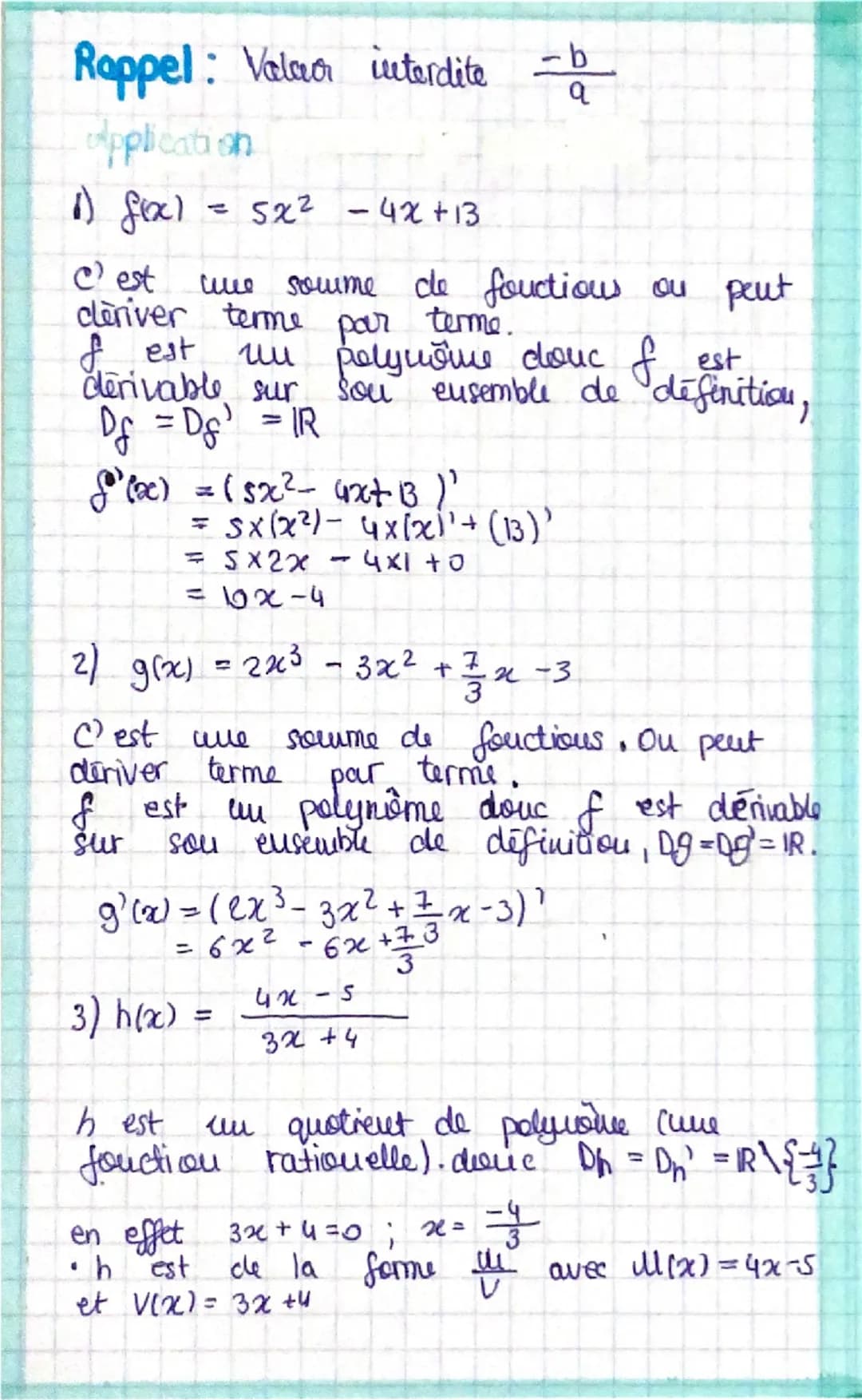 chap 3

# Dérivation

T(h) = $\frac{f(a+h) -f(a)}{h}$

> Taux d'accroissement de f en a,
Il dépend de h

Ou appelle Ta la taugente à Cf en A
