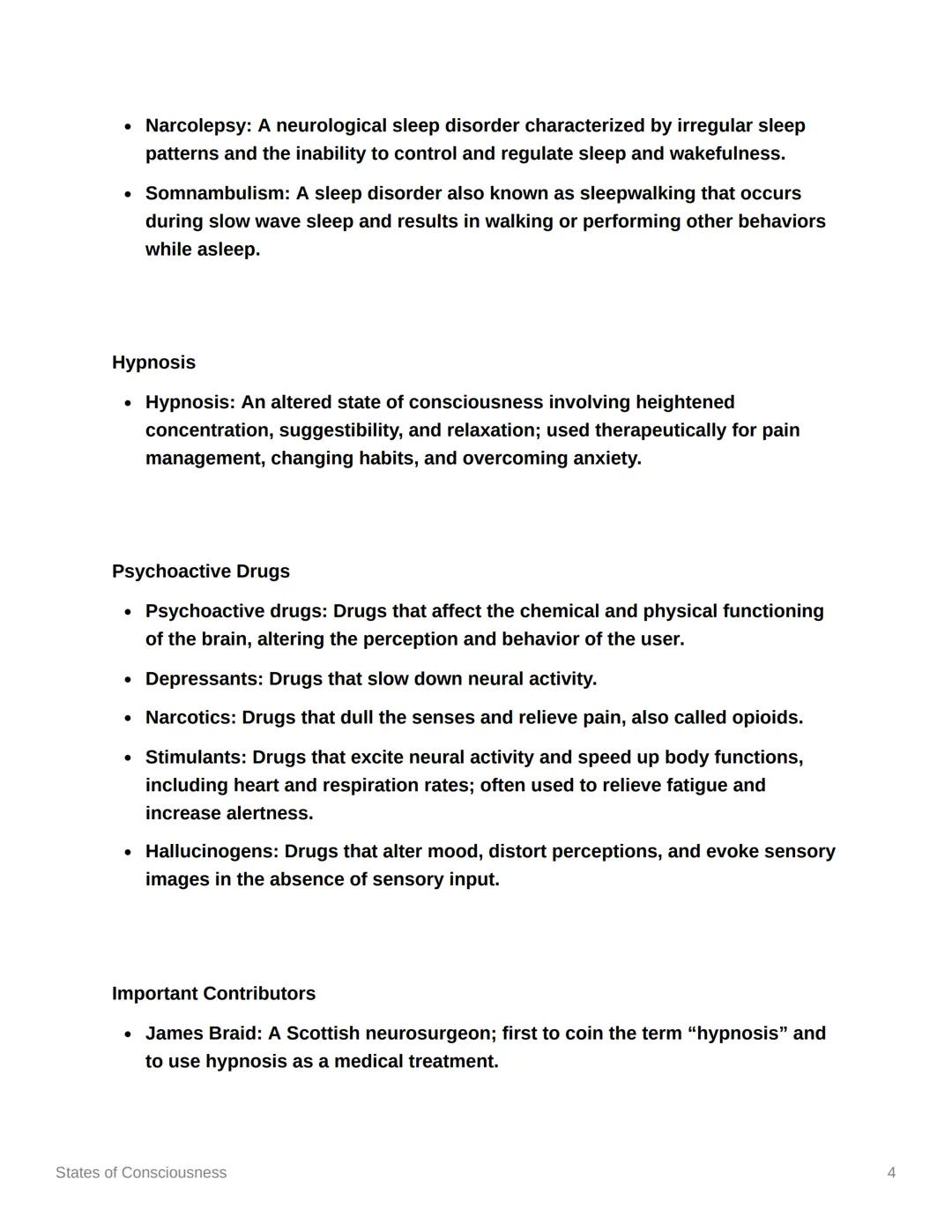 # States of Consciousness

States of Consciousness

Our states of consciousness change as we go through the day and night. There are
three m