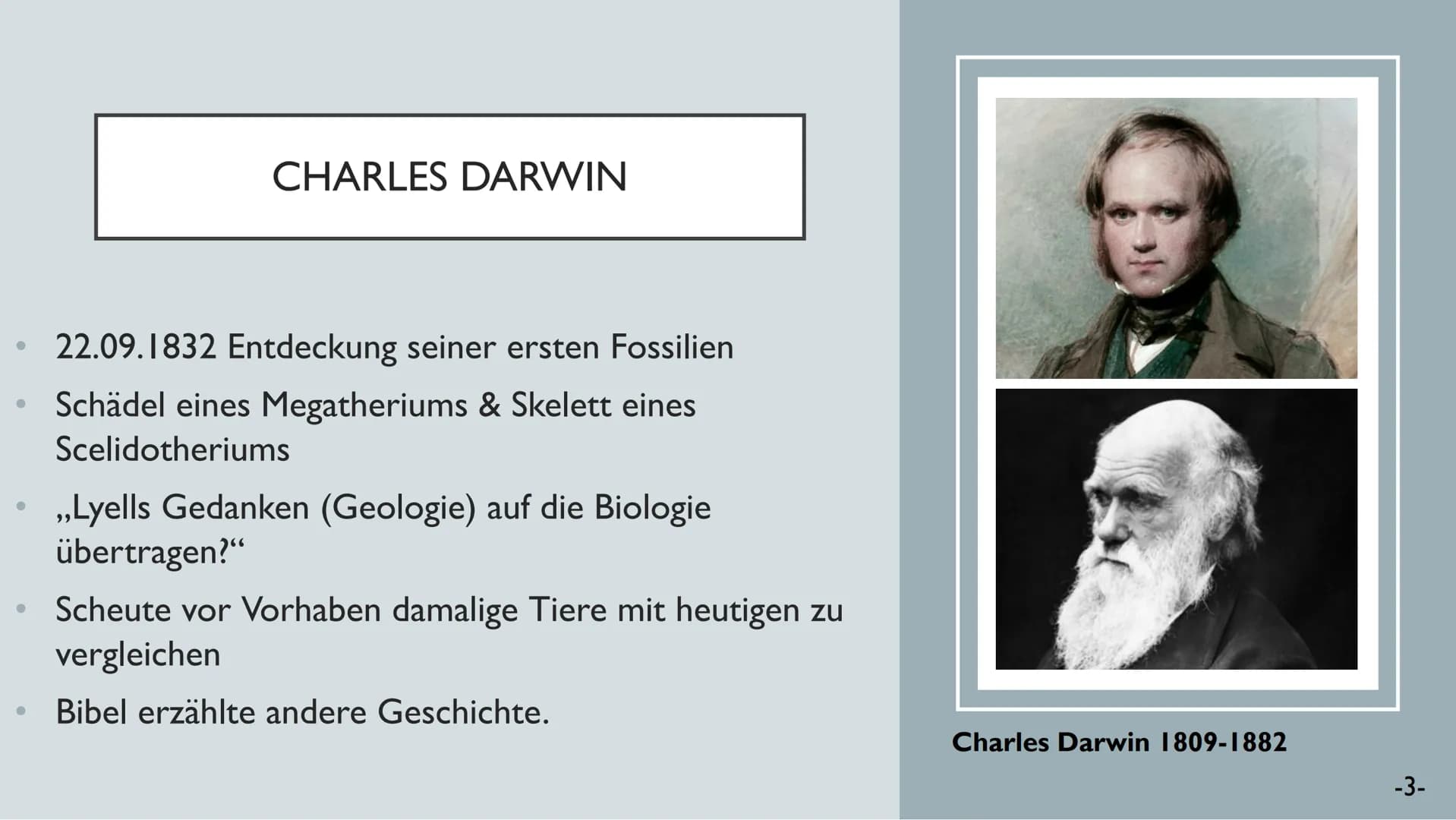 # FOSSILIEN

20.01.22

Chantal Rehmet & Ylva Liese GLIEDERUNG

Was sind
Fossilien?

Charles Darwin

Evolutions-
theorie

Entstehung

Altersb