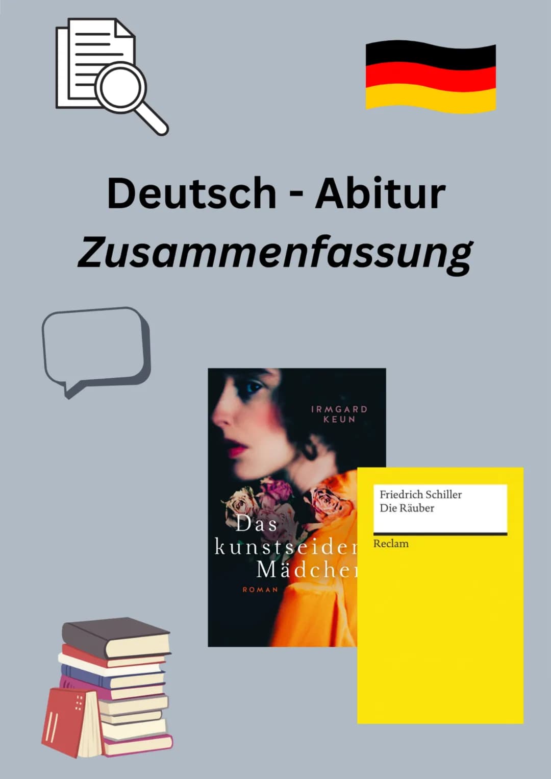 Deutsch - Abitur
Zusammenfassung
Jas
IRMGARD
KEUN
Friedrich Schiller
Die Räuber
kunstseider
Mädchen
Reclam
ROMAN Themen:

1)
1. Materialgest