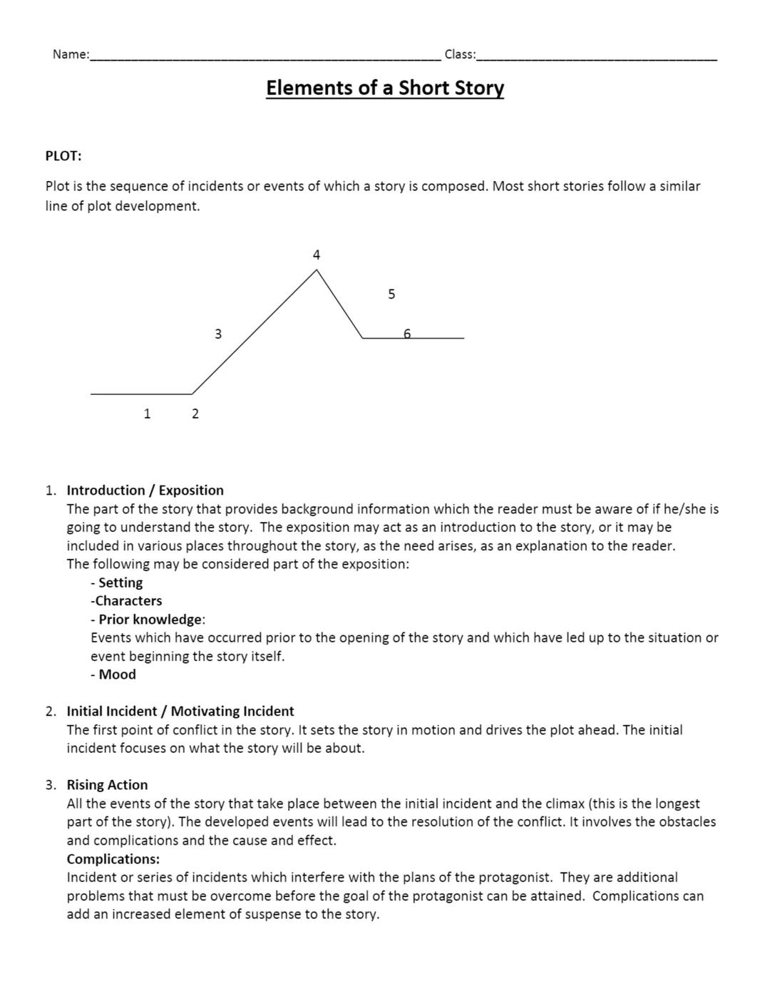Name:________________________________________________________________ Class:__________________

# Elements of a Short Story

PLOT:

Plot is 