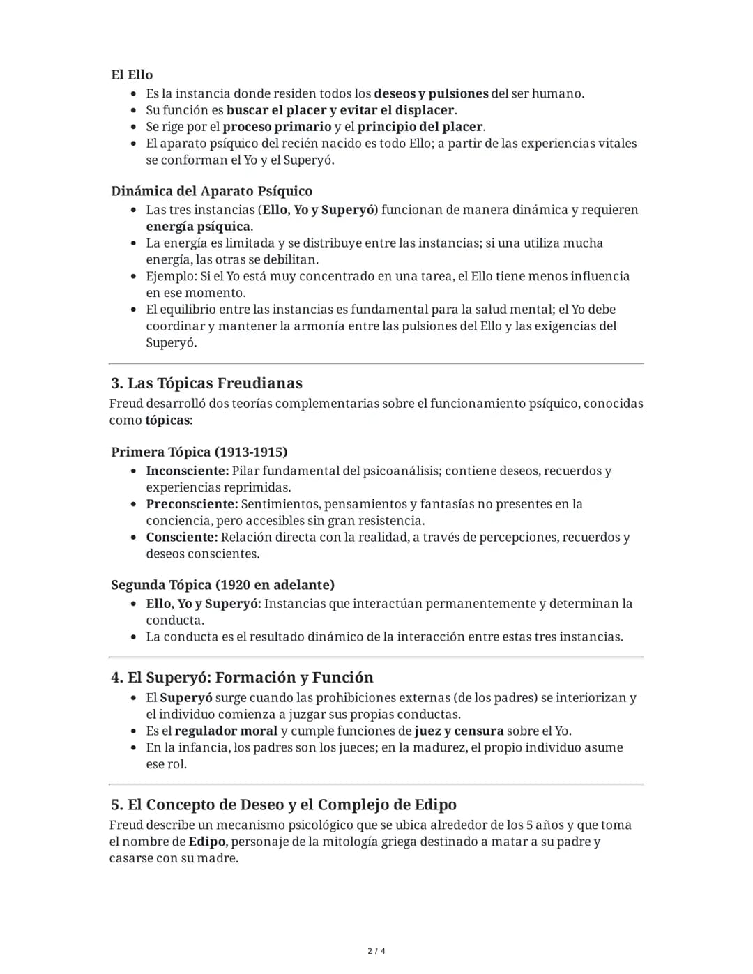 Resumen de los Fundamentos del Psicoanálisis Freudiano
1. El Complejo de Edipo
El complejo de Edipo es un concepto central en la teoría psic
