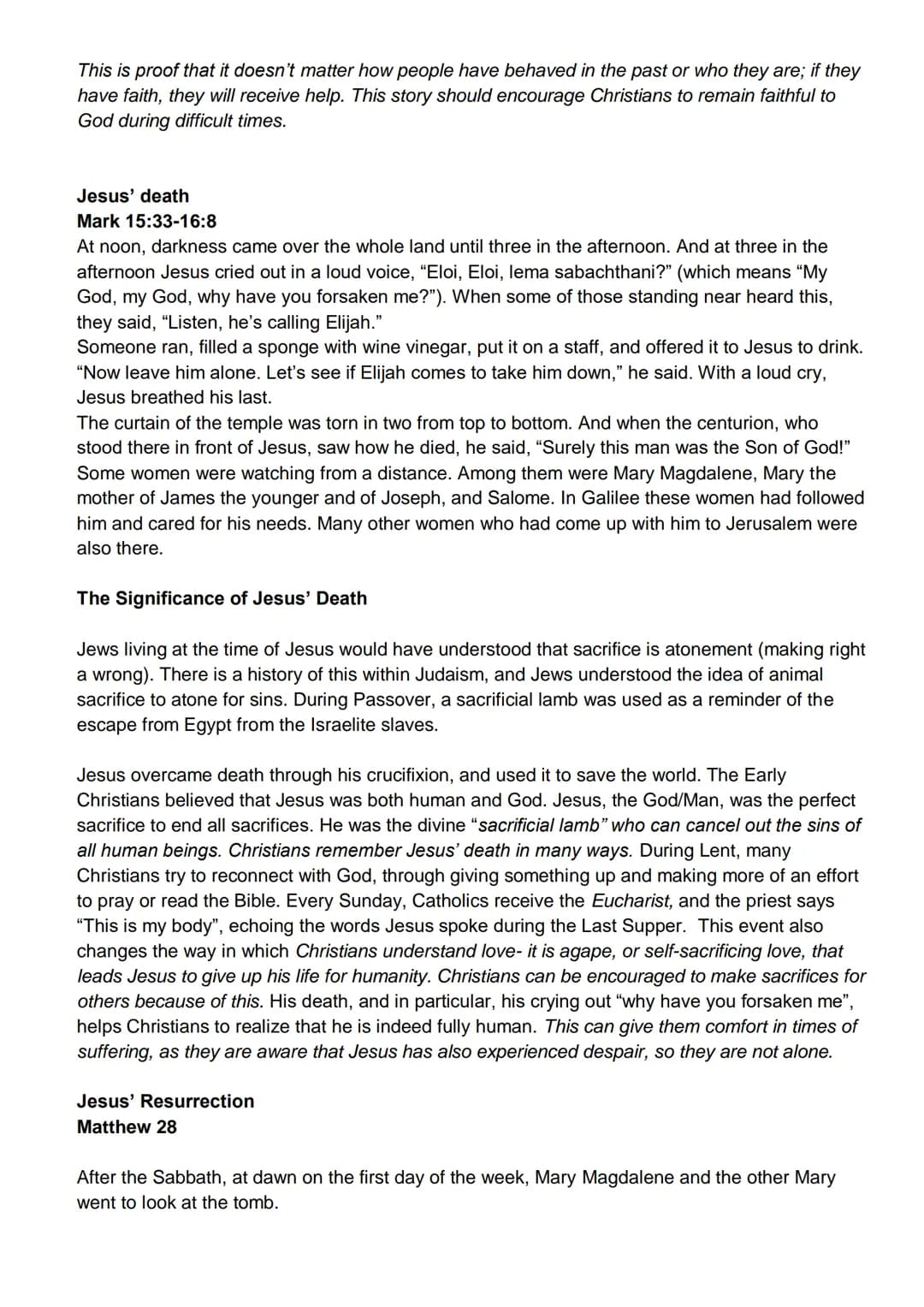 Higher RMPS Revision Guide

Christianity
Mandatory Content
Beliefs:
- beliefs about God
- nature of human beings: free will; sin; stewards
-