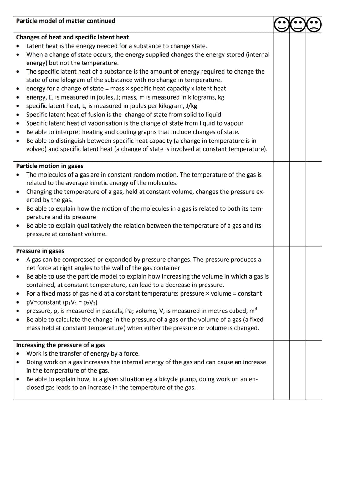 # Year 10 AQA GCSE Physics Revision Booklet

Particle model of matter

Density of materials - know
- the density of a material is defined by