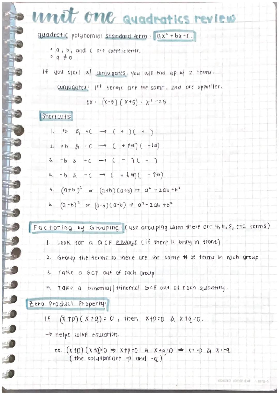 # unit one Quadratics review

quadratic polynomial standard form $ax + bx +C$.

*   a, b, and care coefficients.
*   ° 9 7 0

If you start w