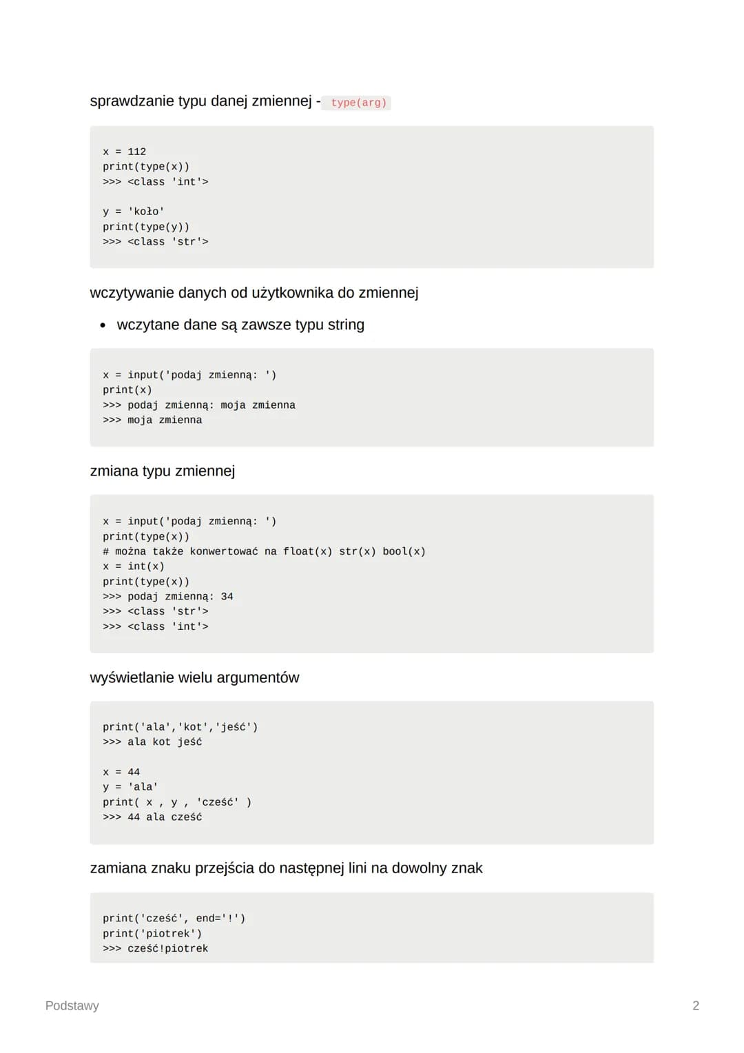 # Podstawy

funkcje matematyczne

*   potęgowanie
*   mnożenie
+   dodawanie
-   odejmnowanie
/   dzielenie
%   reszta z dzielenia

deklarow