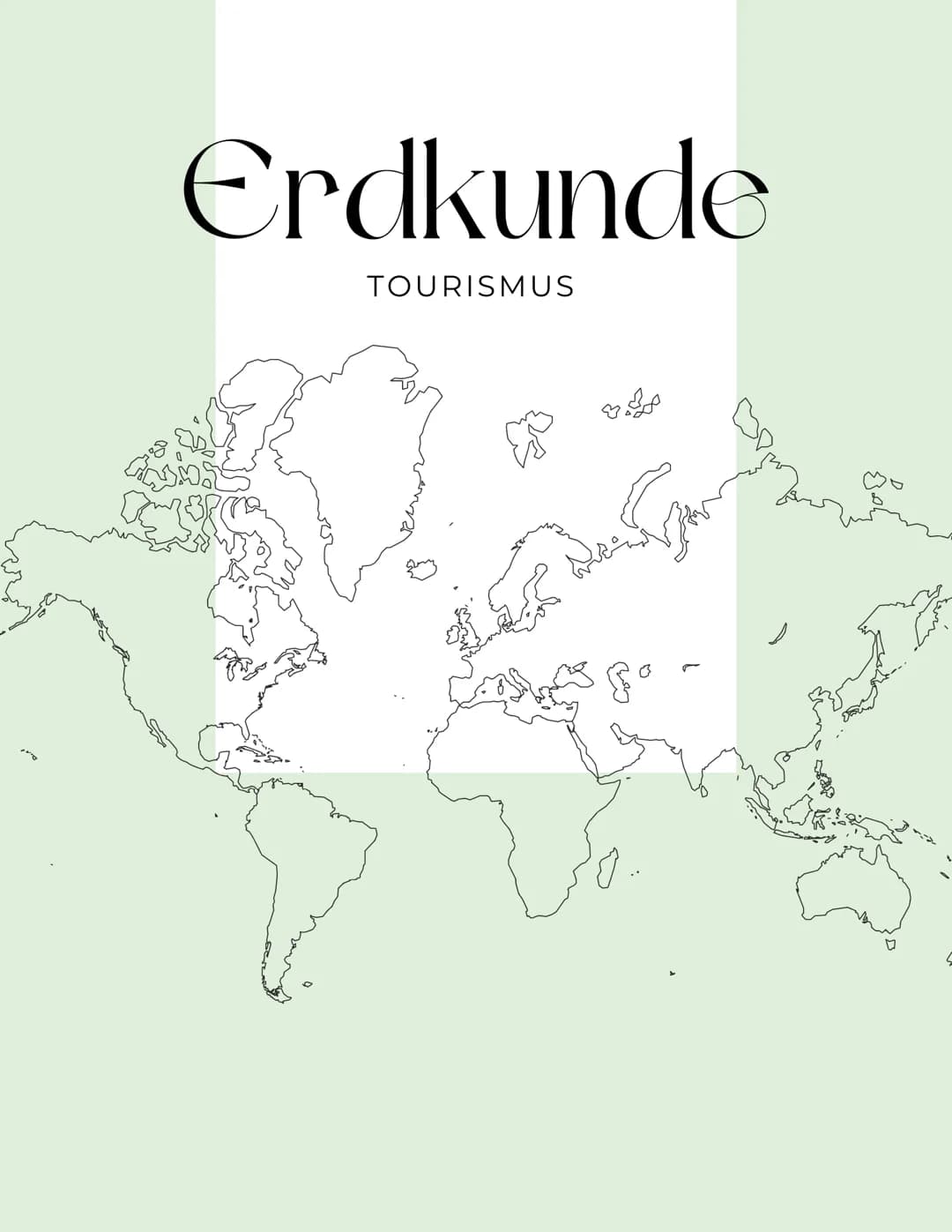 # Erdkunde

TOURISMUS -Definition-
Tourismus ist die Gesamtheit der Beziehungen und Erscheinungen, die sich aus der Ortveränderung und dem A