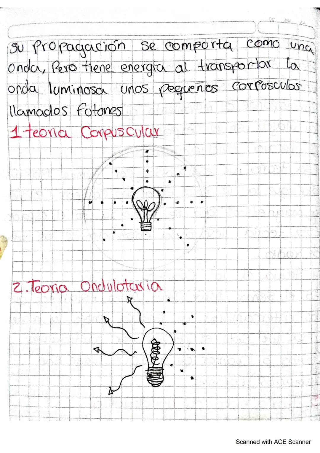 Ondas luminosas

teorias de la luz;

1. Teoria corpuscular

Esta teoria está planteada por Isaac
Newton en el siglo XVII, dicen que la luz
C