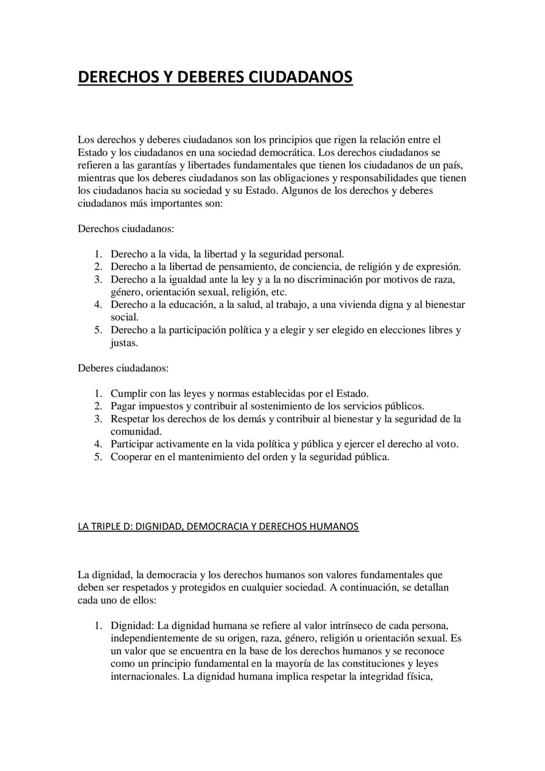 # DERECHOS Y DEBERES CIUDADANOS

Los derechos y deberes ciudadanos son los principios que rigen la relación entre el
Estado y los ciudadanos