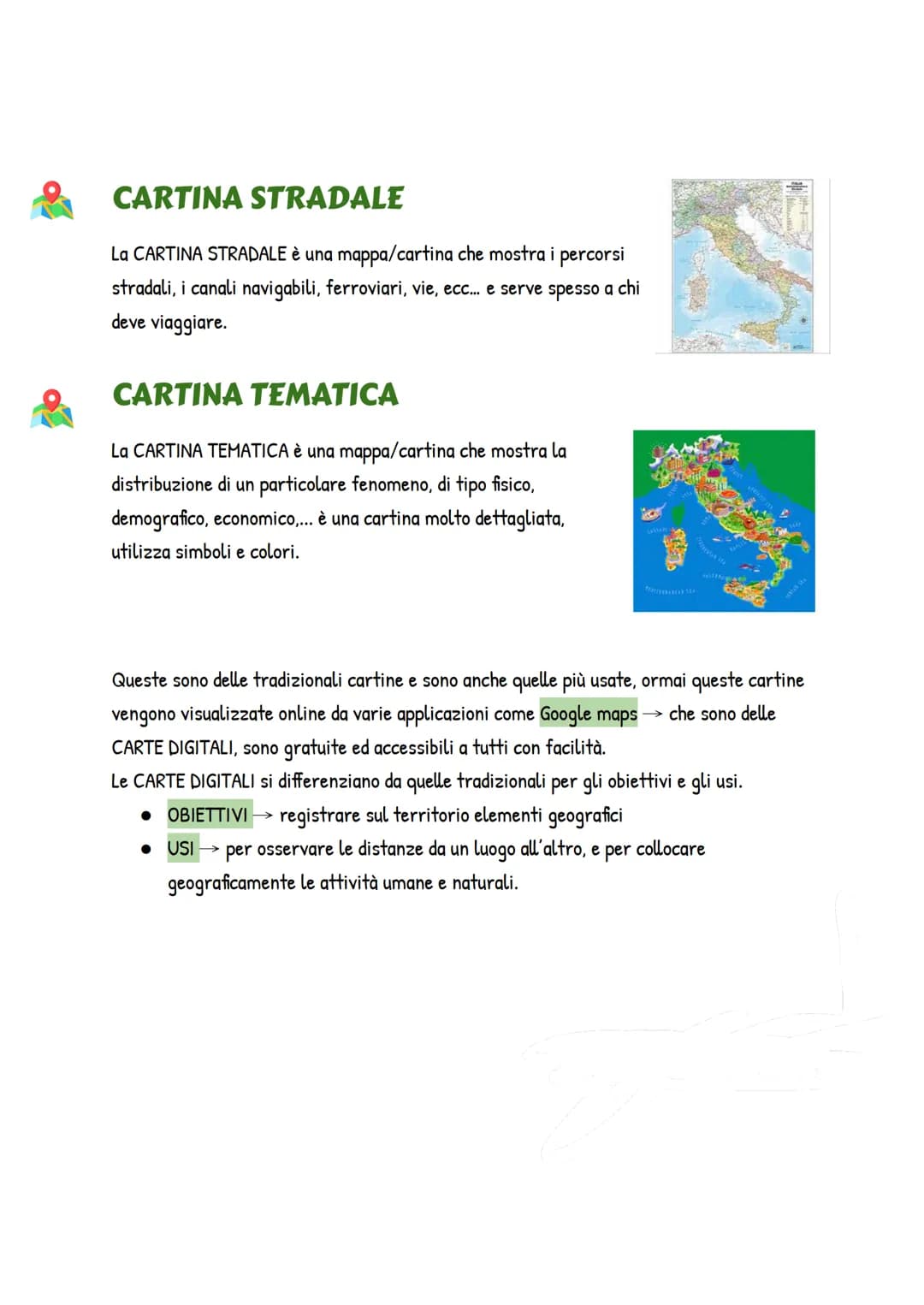 # LE CARTE GEOGRAFICHE

Le CARTE GEOGRAFICHE sono delle rappresentazioni a scala
ridotta di un territorio, di un luogo. comprendono vari
ele