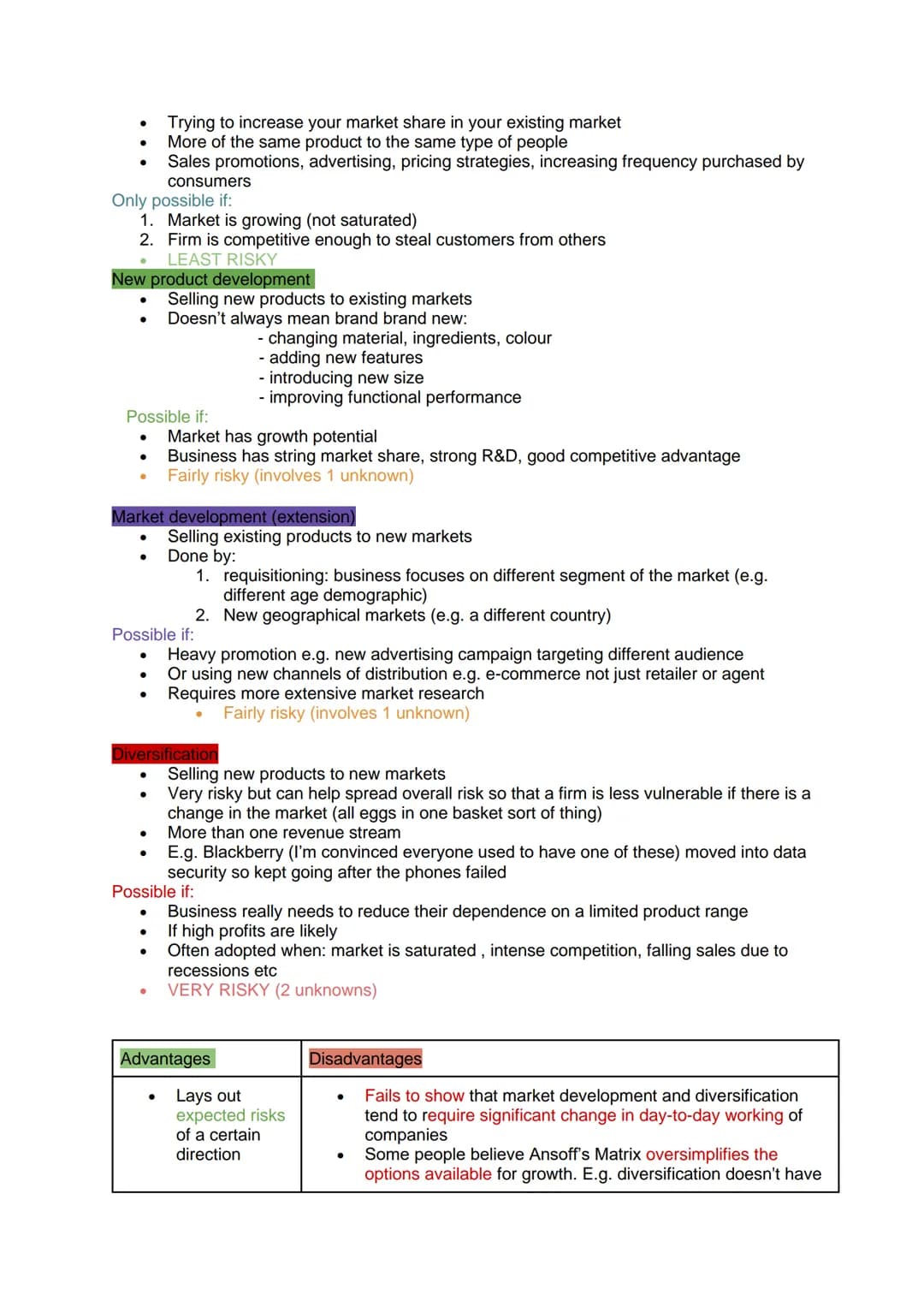 # CHOOSING STRATEGIC DIRECTION

- General path a business takes
- Meet aims and objectives
- Key features are which markets to compete in, w