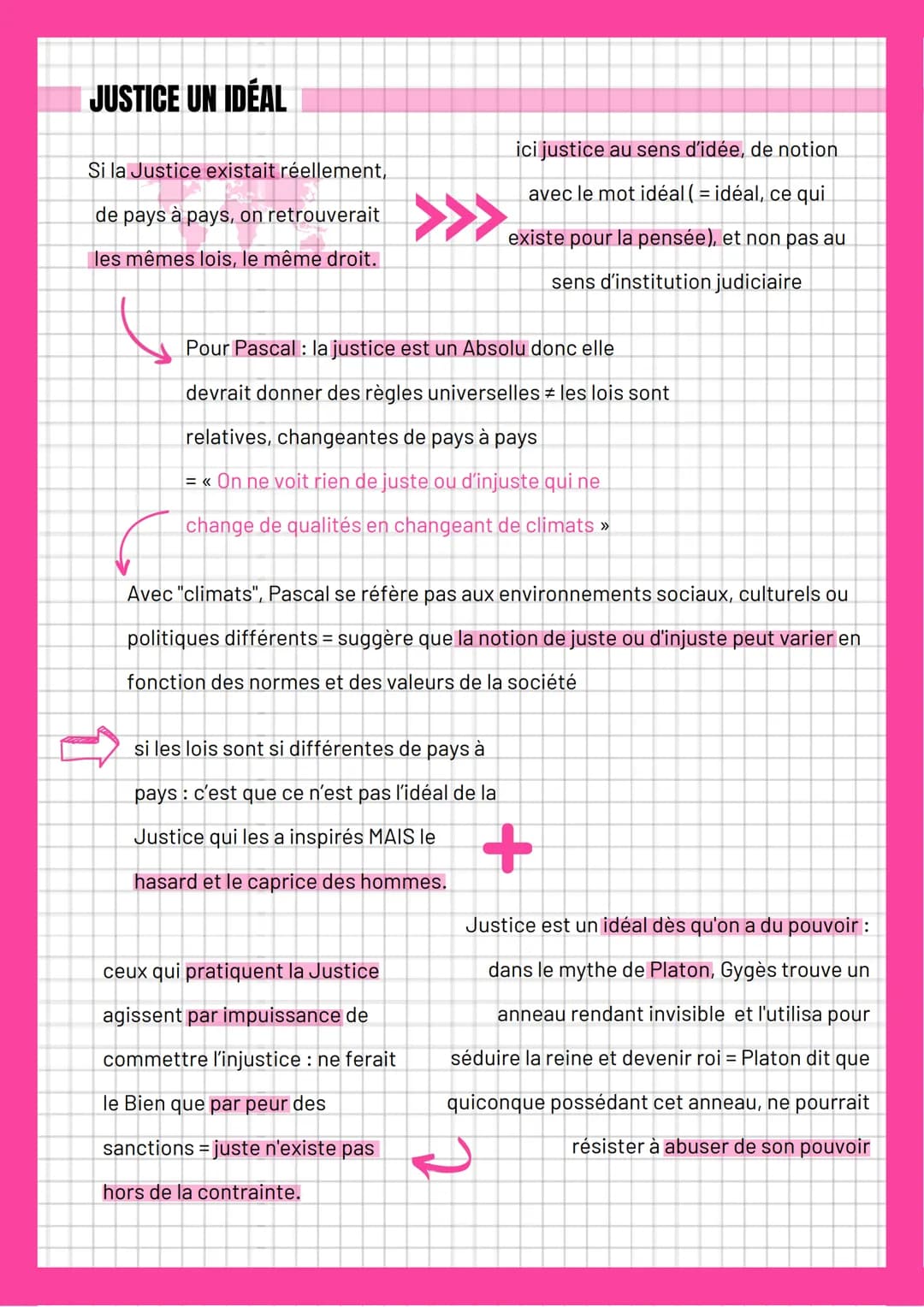 # La justice

## DÉFINITION

du latin "justicia" et "justus" qui veut dire
juste + de "jus" signifiant droit = la règle ne
doit pas être tor