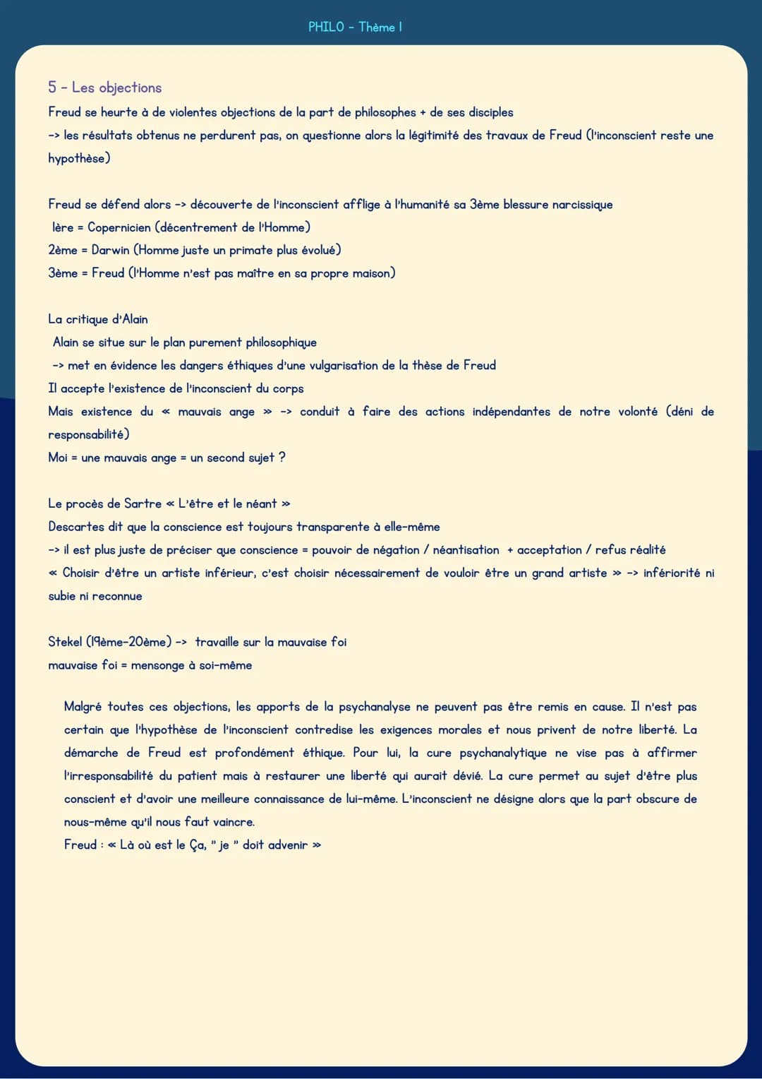 # PHILO Thème 2

# L'INCONSCIENT

DEF

Ensemble de phénomènes
psychiques inaccessibles à
la conscience mais qui
influent largement sur
elle.