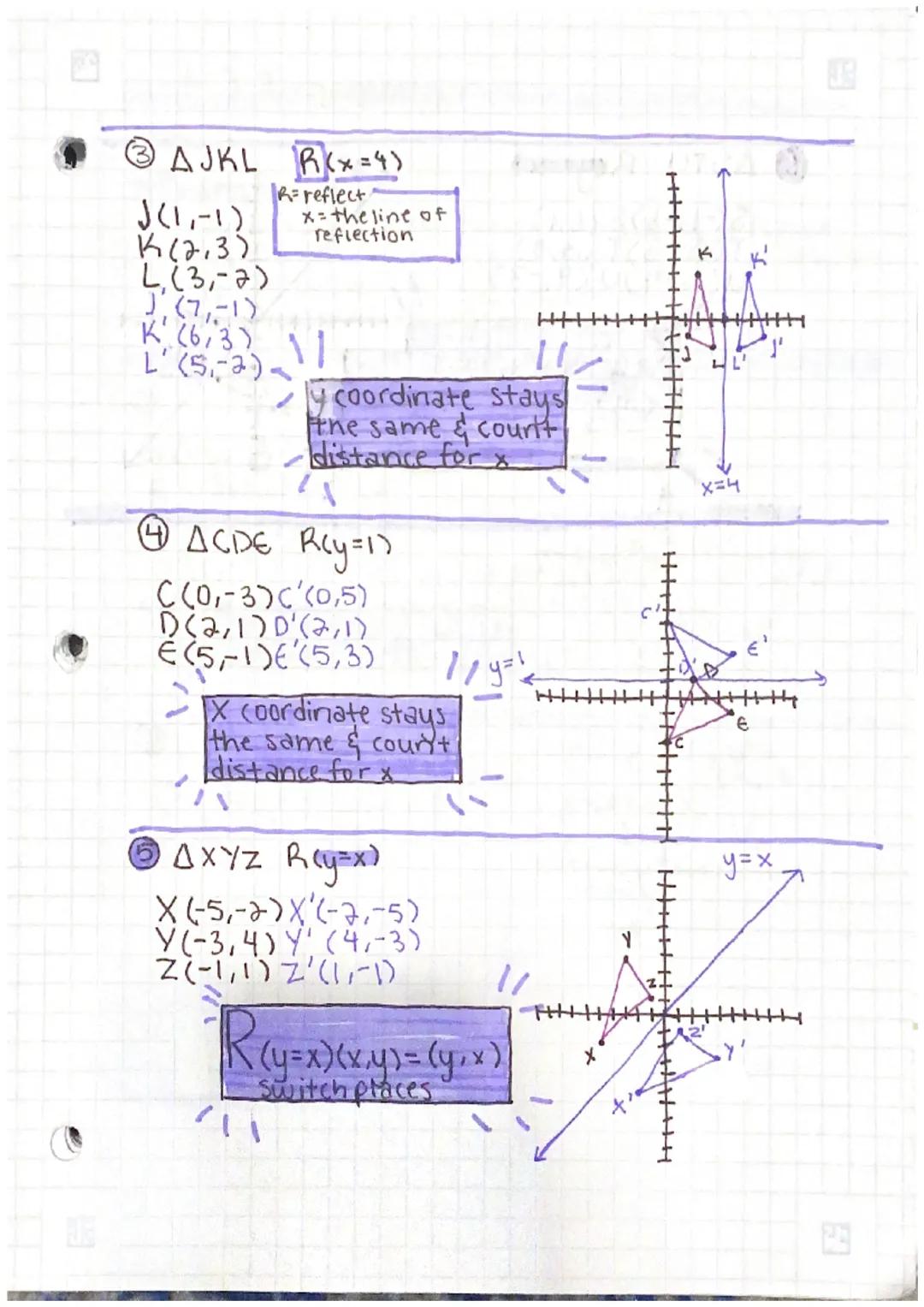 
<h2 id="reflections">Reflections</h2>
<h3 id="vocabulary">Vocabulary</h3>
<ul>
<li>A rigid motion is a transformation that preserves length