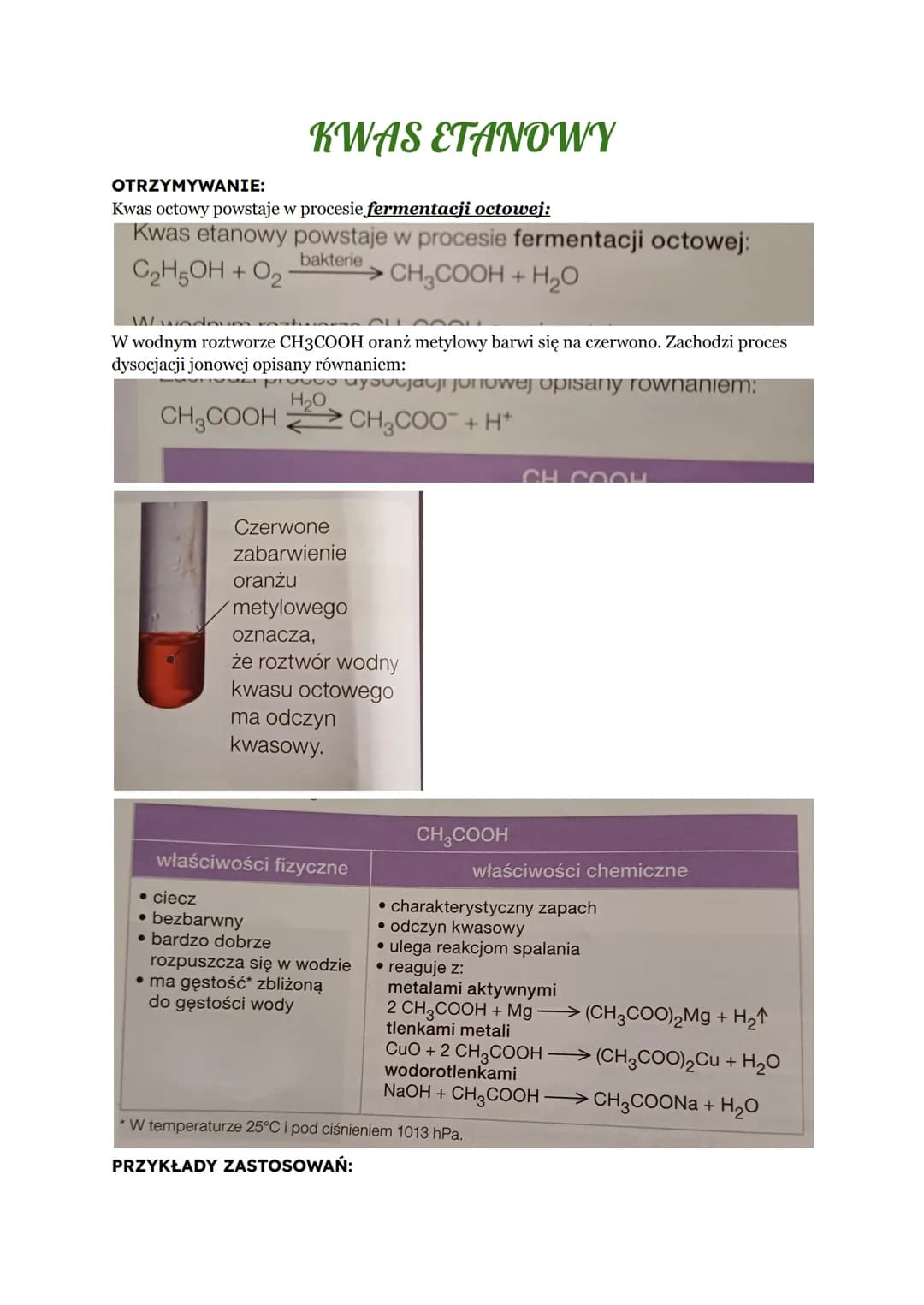 - Przemysł chemiczny (tworzywa sztuczne, produkcja taśm filmowych),
- Przemysł farmaceutyczny (wytwarzanie aspiryny),
- Przemysł spożywczy (