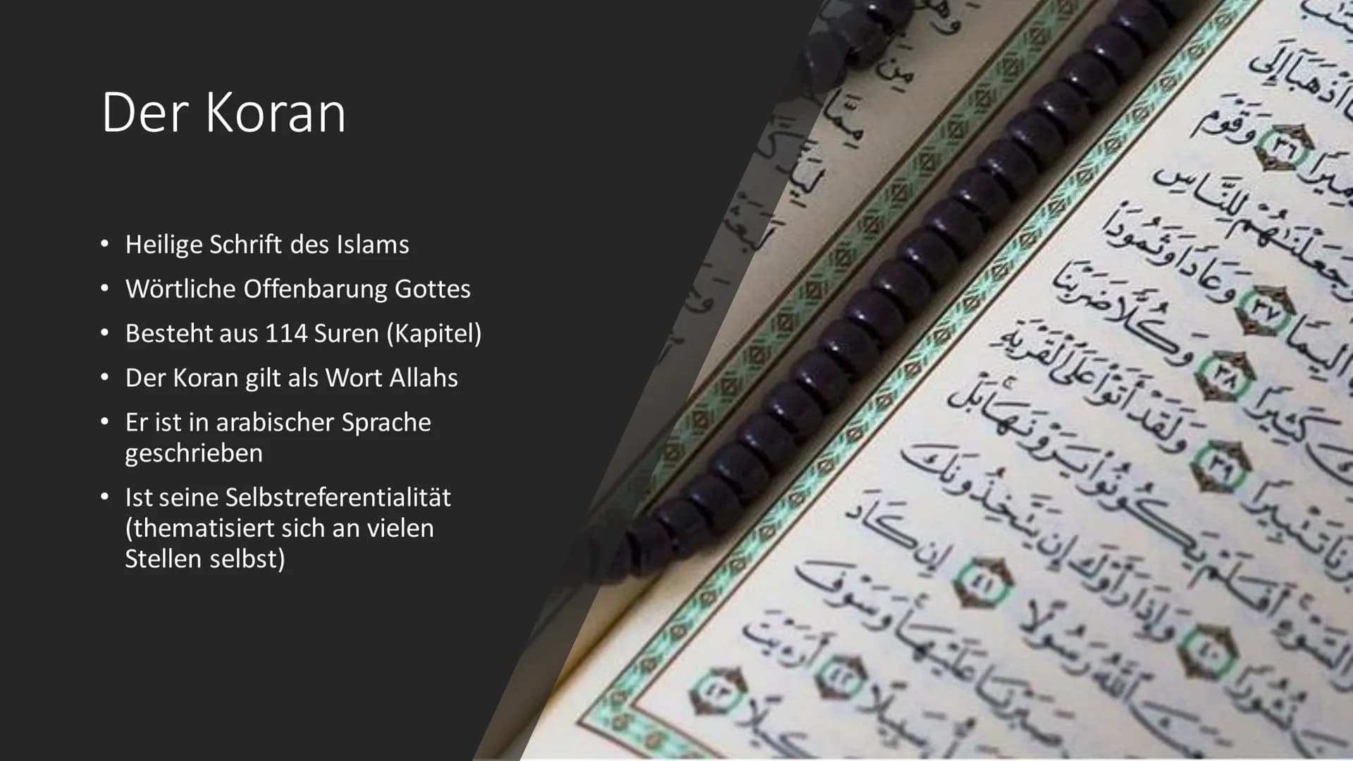 # Der Islam - Allgemeines
- Die Entstehung des Islams
- Der Gott
- Der Prophet Mohammed
- Die 5 Säulen
Inhalt
- Die 6 Säulen
- Der Koran
- D