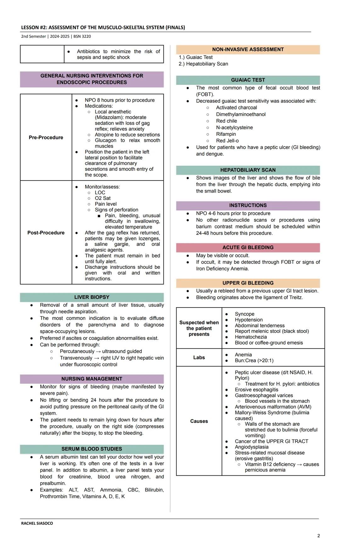 METABOLIC-GASTROINTESTINAL & LIVER ALTERATIONS
1st Semester 2025-2026 | MEDICAL SURGICAL NURSING
ASSESSMENT
Subjective
• Nursing history (pa