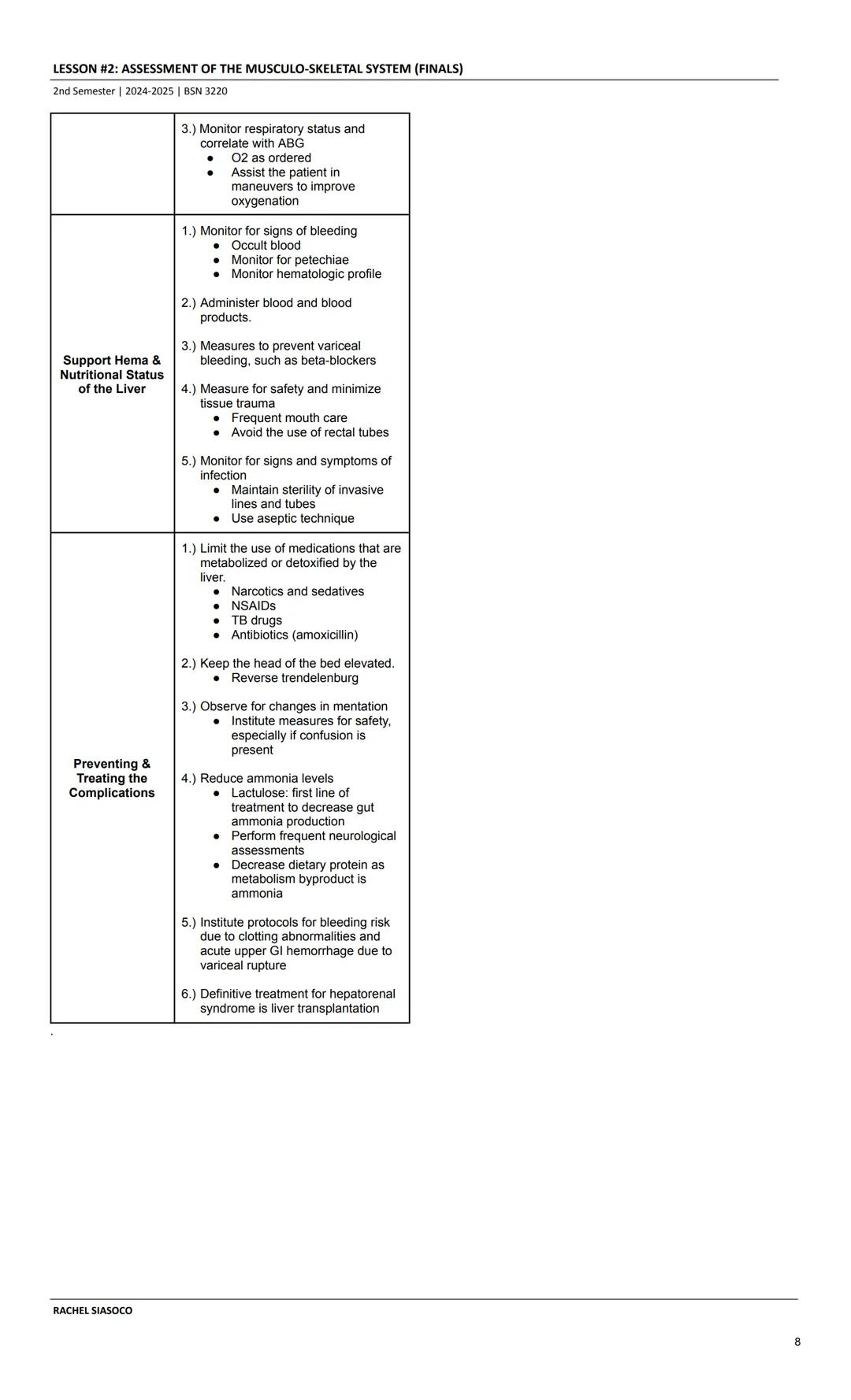 METABOLIC-GASTROINTESTINAL & LIVER ALTERATIONS
1st Semester 2025-2026 | MEDICAL SURGICAL NURSING
ASSESSMENT
Subjective
• Nursing history (pa