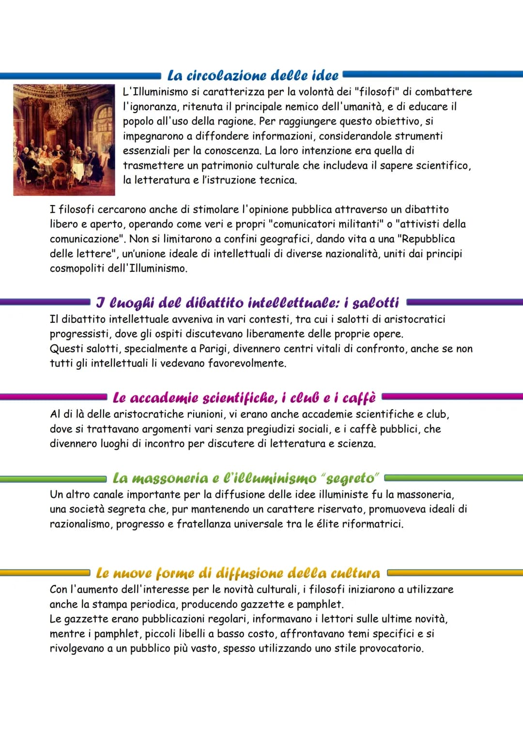 # I cardini dell'illuminismo

L'Illuminismo è un movimento culturale e filosofico che si
sviluppò principalmente in Francia nel corso del XV