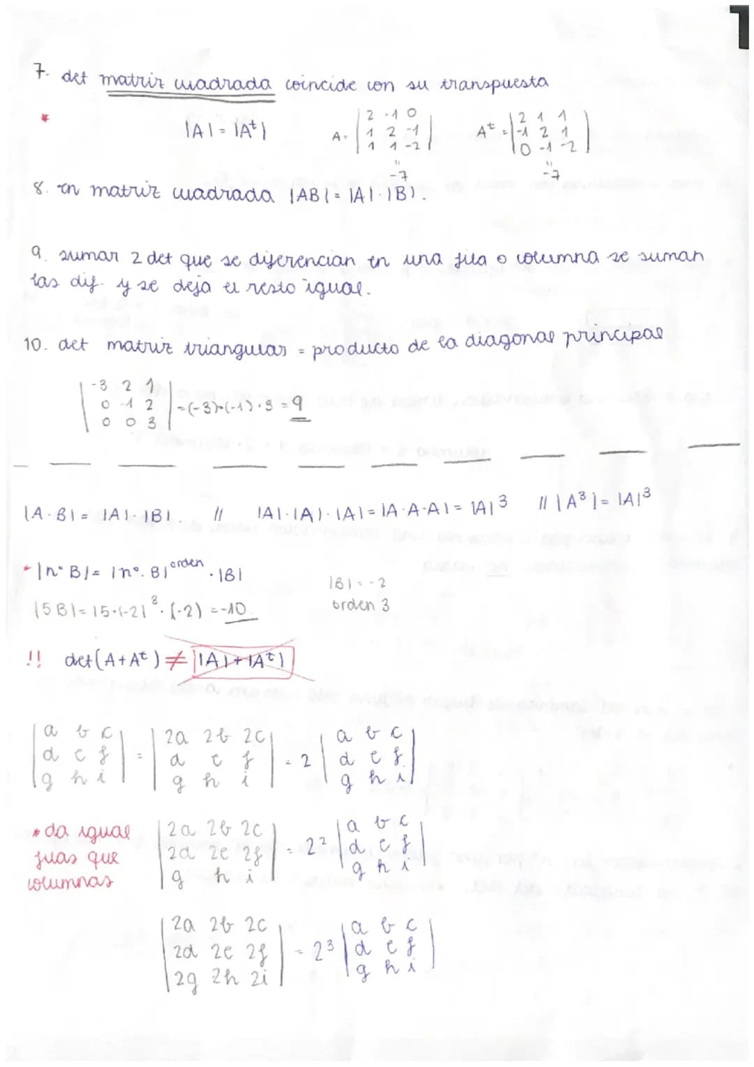 MATEMÁTICAS T.3 Y PARTE DEL T2 y4

PROPIEDADES DE LOS DETERMINANTES:
( Tema 2)

1. sua o columna con Todos los clementos nulos det = $\under