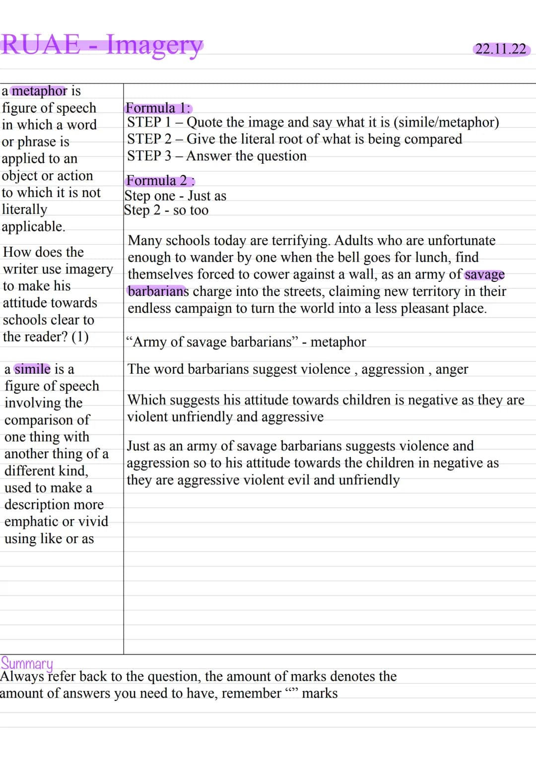 # English

Sentence structure
Quote the expression that links back to the idea that the
writer has already been discussing. Clearly explain/