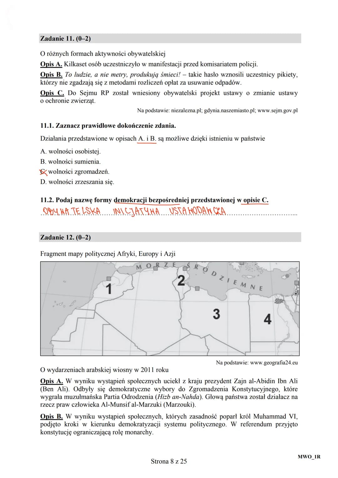 CENTRALNA
KOMISJA
EGZAMINACYJNA

Arkusz zawiera informacje
prawnie chronione do momentu
rozpoczęcia egzaminu.

MWO
2016

UZUPEŁNIA ZDAJĄCY

