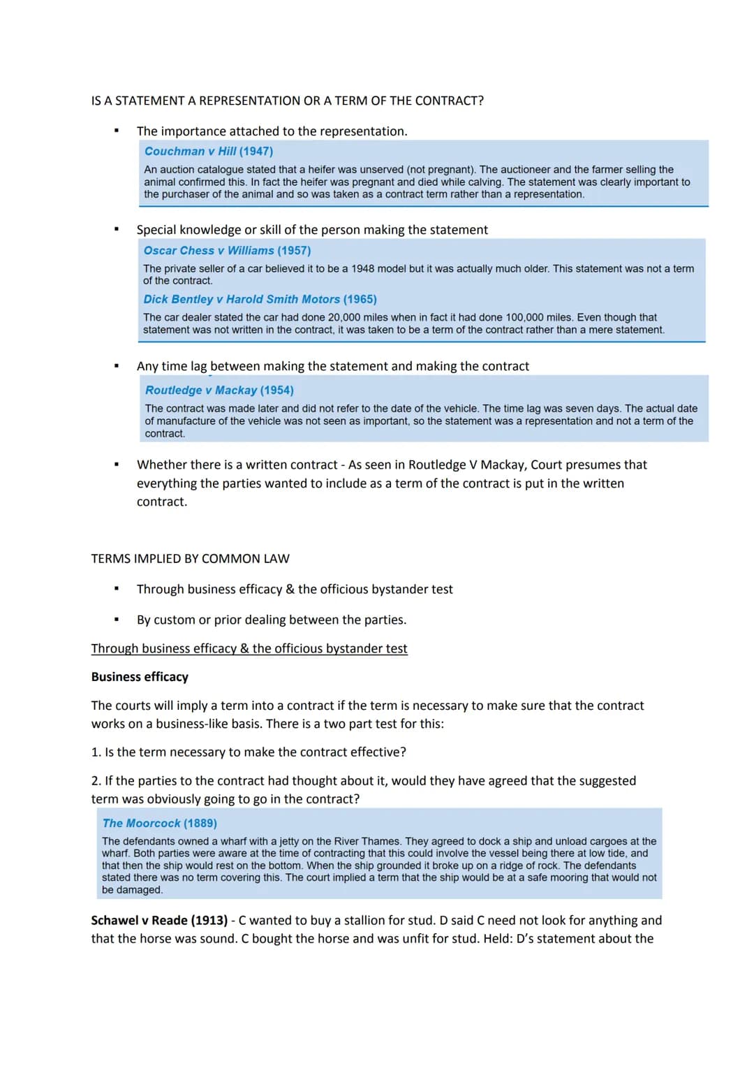 # Contract Law

Formation of a contract:

- Offer and Acceptance
- Consideration
- Privity
- Intention to create legal relations

Terms of a