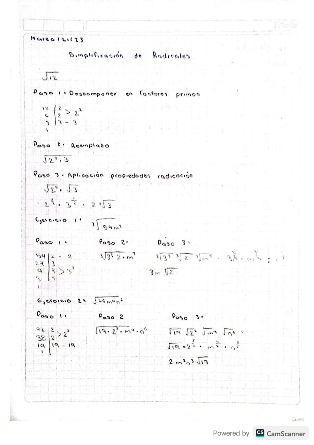 Marto/21123

Simplificación de Radicales

J12

Paso Descomponer en factores primos

12
>22
2
33-3

Paso 2. Reemplazo

$\sqrt{2^2.3}$

Paso 3