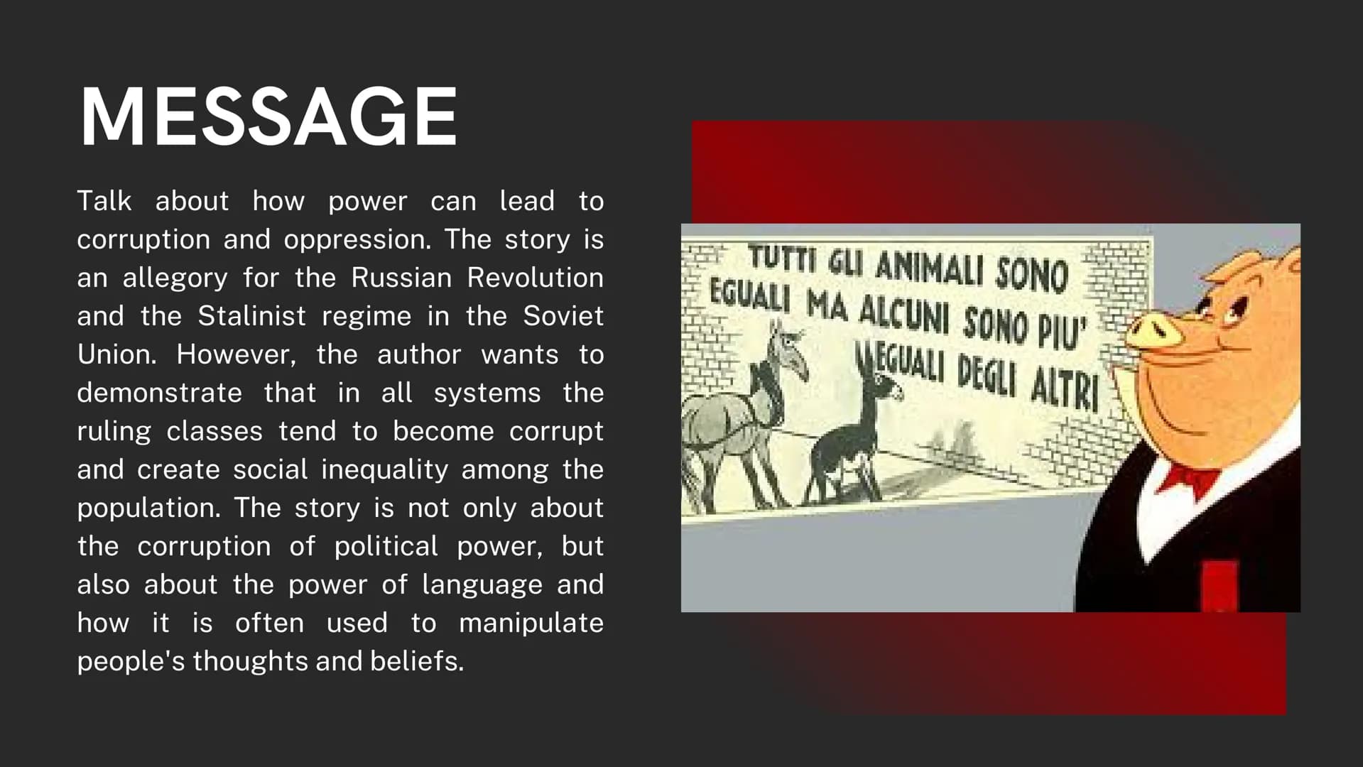 # George

# Orwell and

# Animal Farm # George Orwell

• His real name is Eric Arthur Blair, born in India in 1903

• He was a member of a m