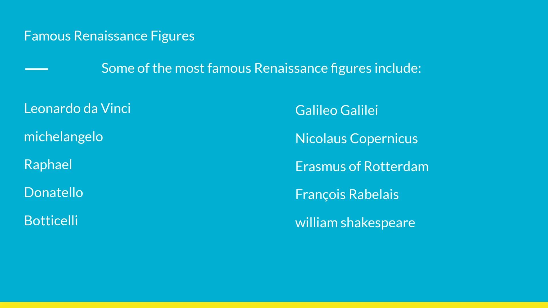 # Renaissance

---

Introduction # Introduction to renaissance

The Renaissance was a period of European history from the 14th to the 17th c