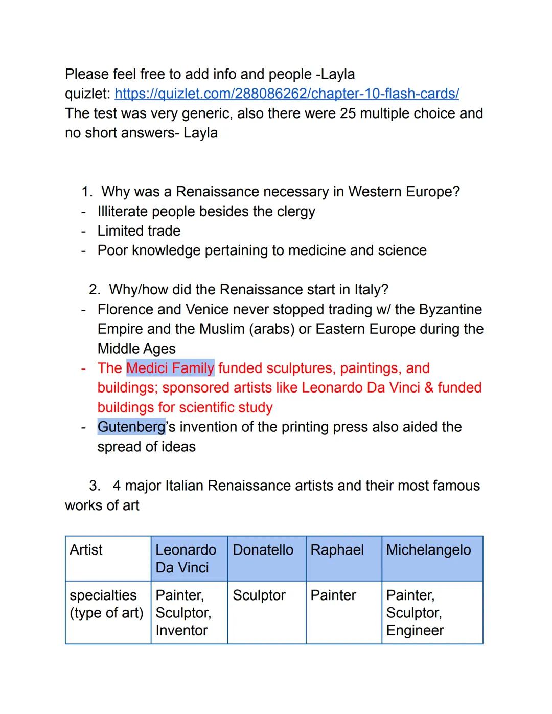 Please feel free to add info and people -Layla
quizlet: https://quizlet.com/288086262/chapter-10-flash-cards/
The test was very generic, als