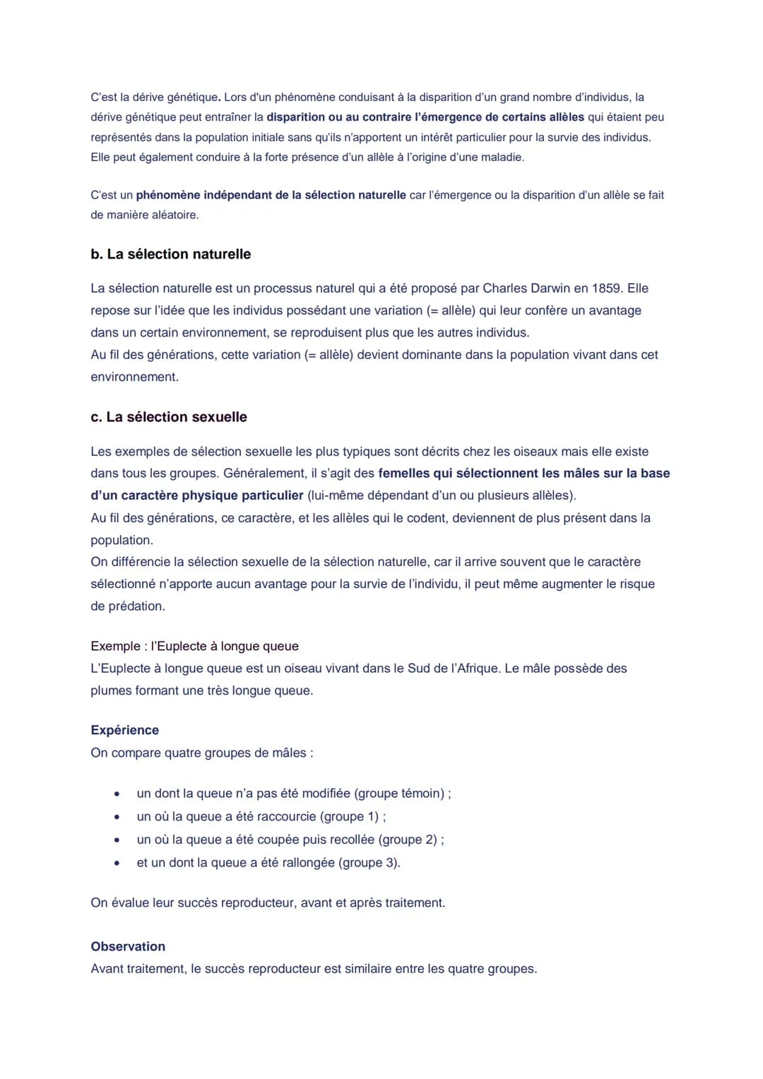 # Théorie de l'évolution : origine
de la biodiversité

1. Les niveaux de biodiversité

a. La biodiversité génétique au sein d'une espèce

To