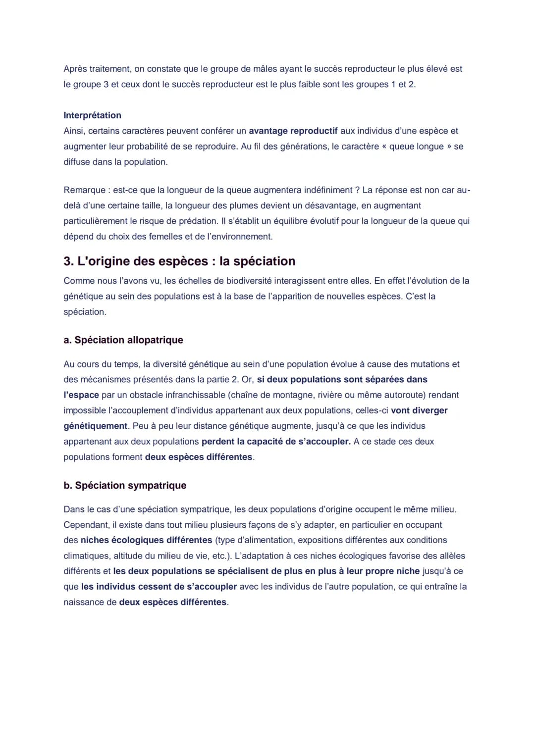 # Théorie de l'évolution : origine
de la biodiversité

1. Les niveaux de biodiversité

a. La biodiversité génétique au sein d'une espèce

To