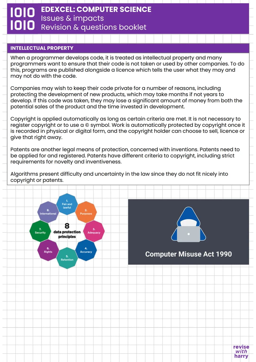 # 1010 EDEXCEL: COMPUTER SCIENCE
Issues & impacts
# 1010 Revision & questions booklet

ENVIORNMENTAL ISSUES

Environmental concerns are thos